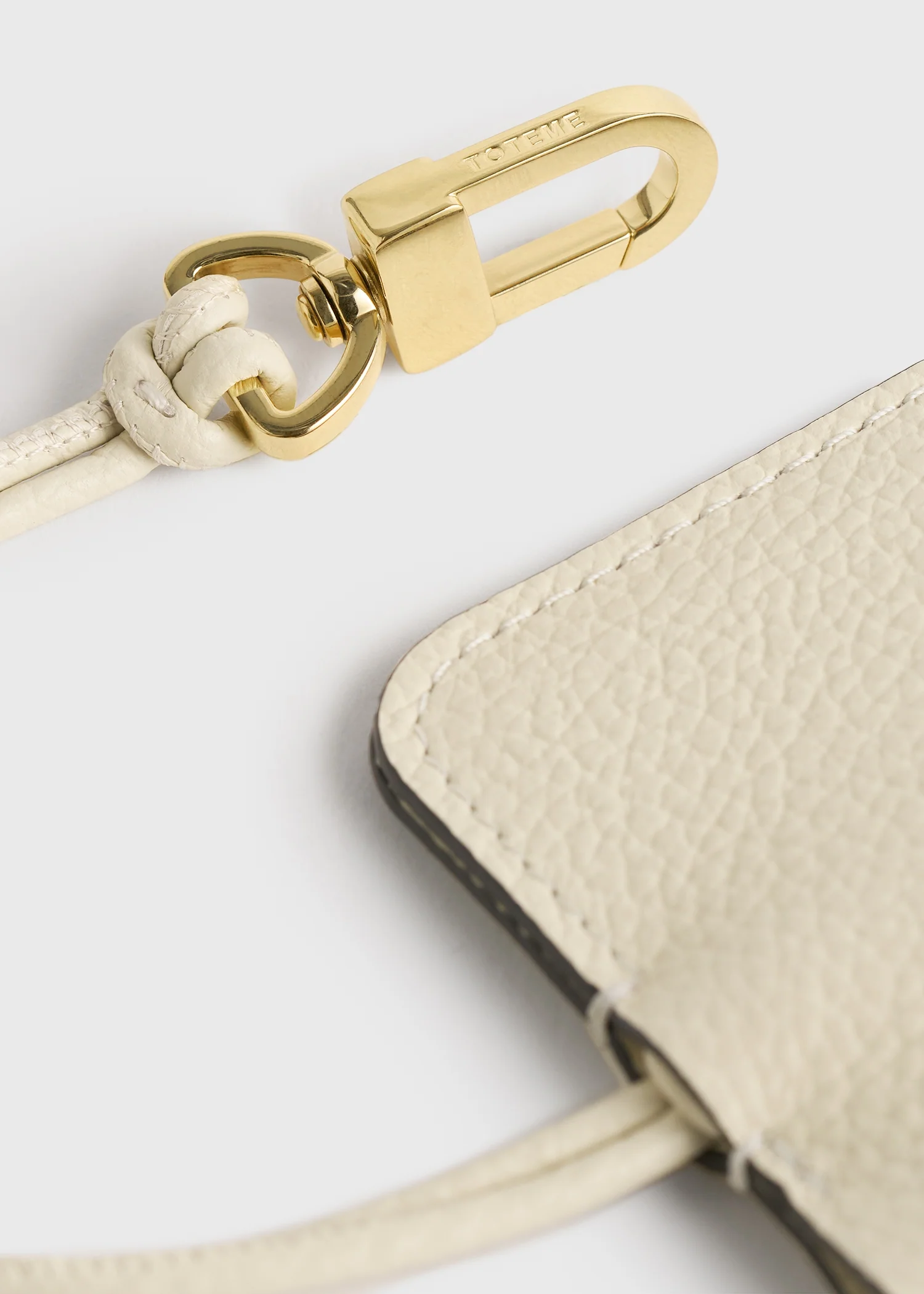 Grained-leather keyring milk - Image 4