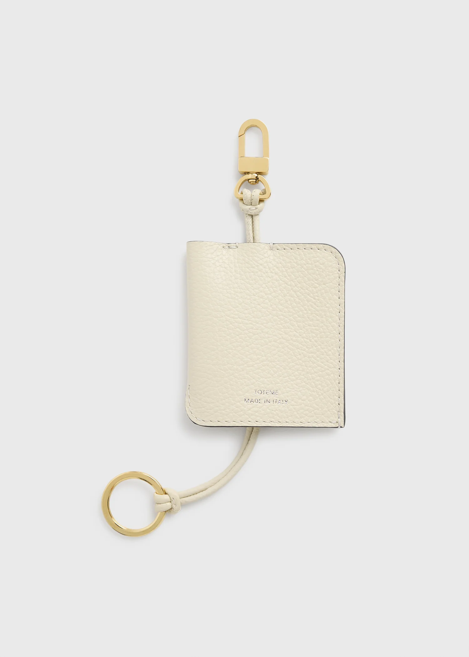 Grained-leather keyring milk - Image 5
