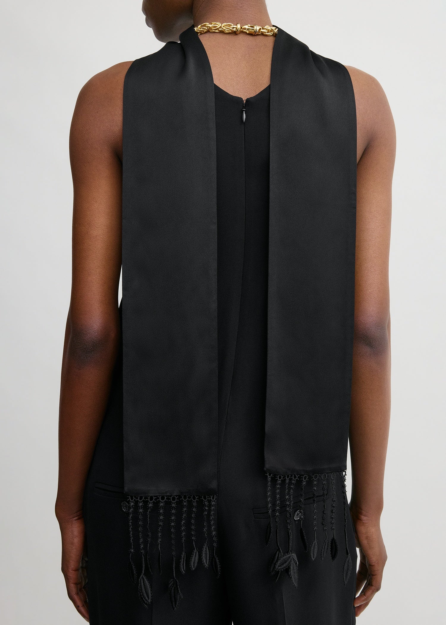 Guipure lace tuxedo scarf black - Image 4