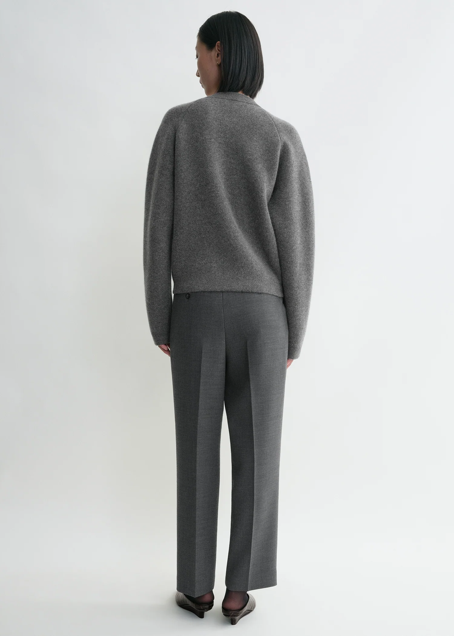 Hammered button cardigan grey melange - Image 4