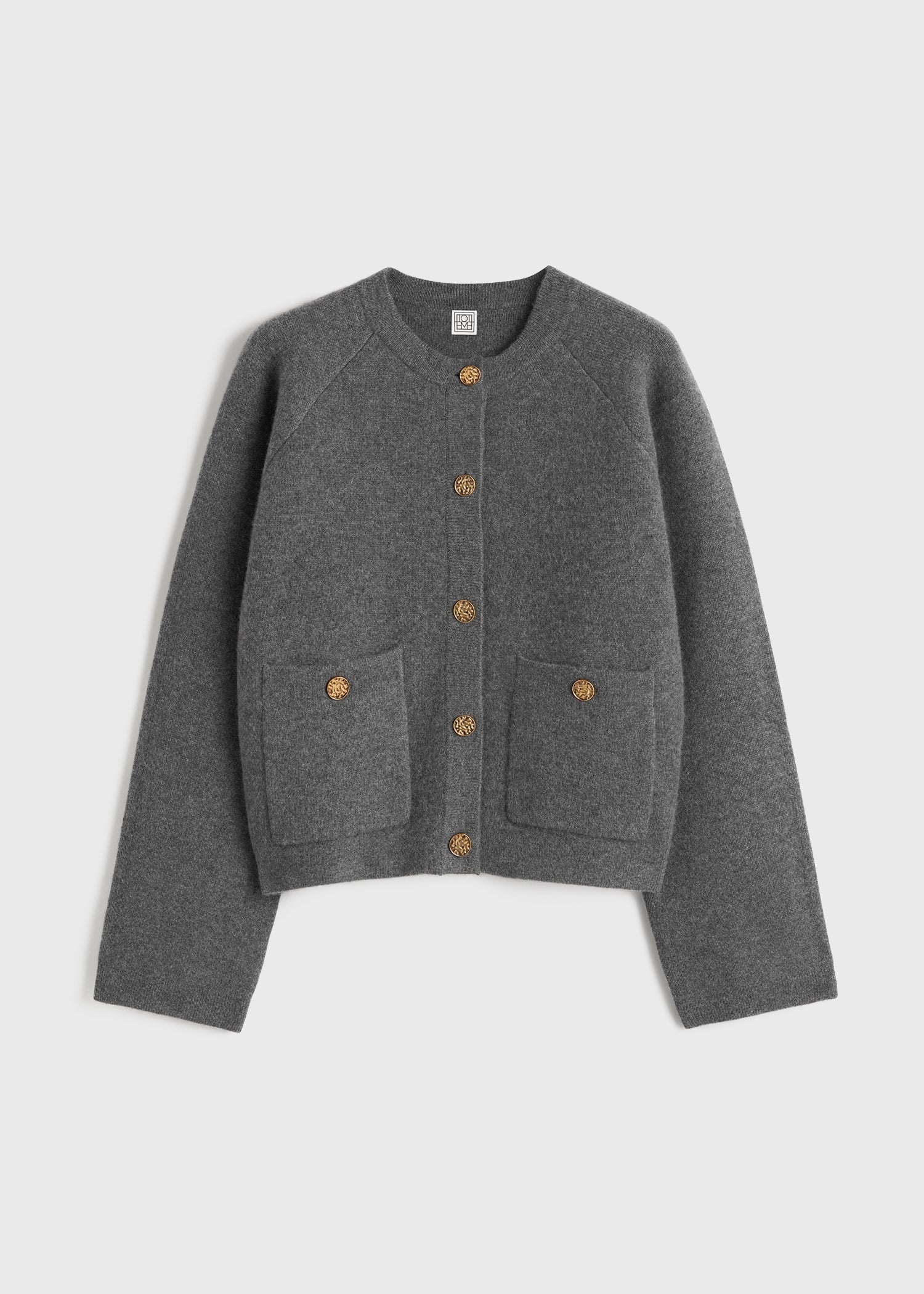 Hammered button cardigan grey melange - Image 5