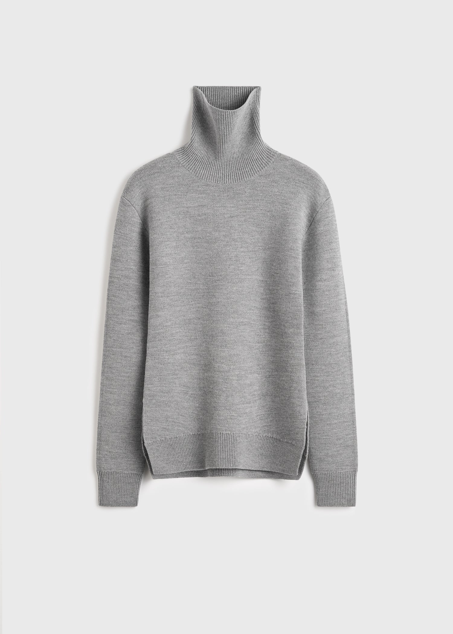 High-neck double knit pale grey - Image 5