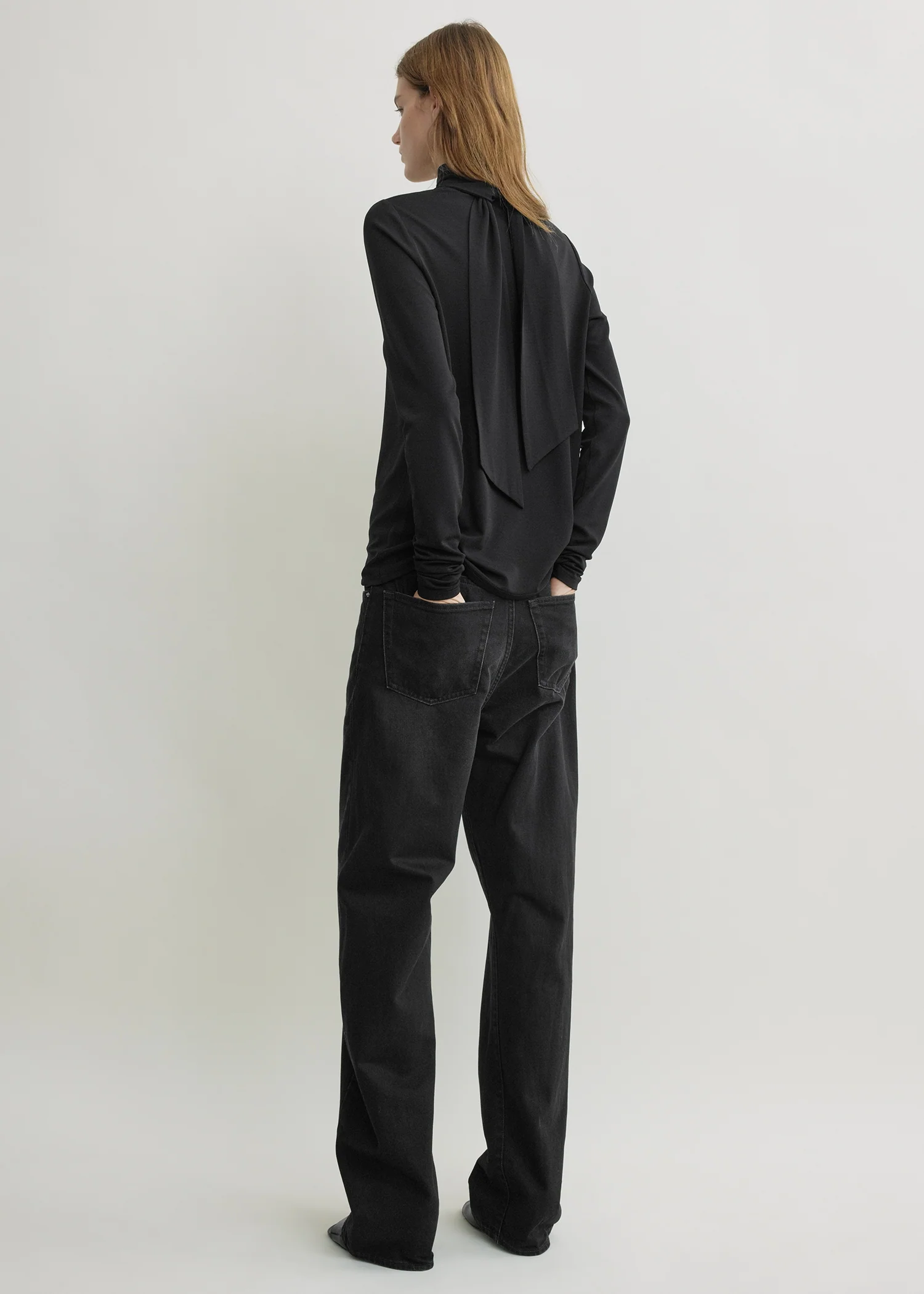 High-neck jersey top black - Image 3