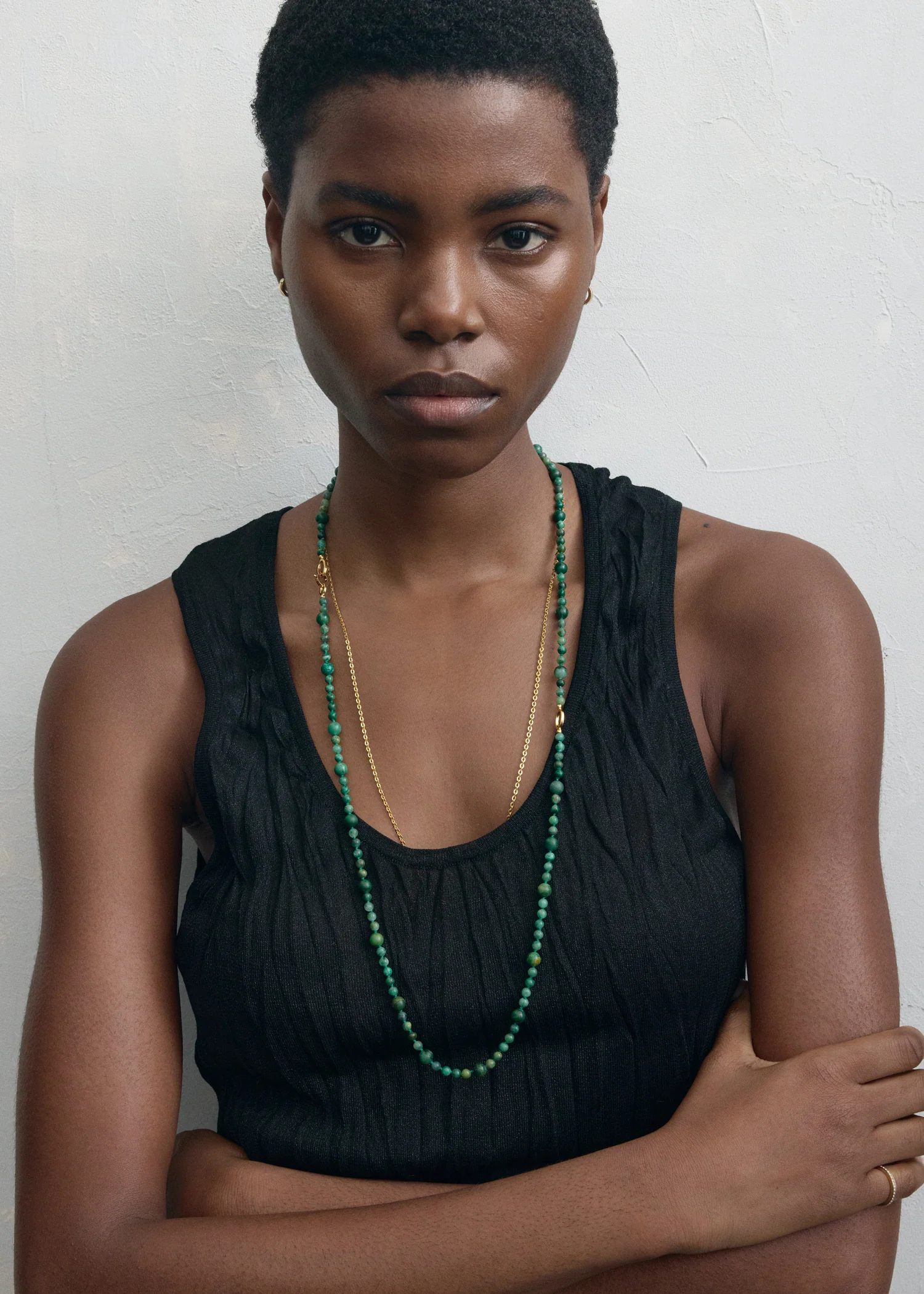Infinity bead necklace dark green - Image 2