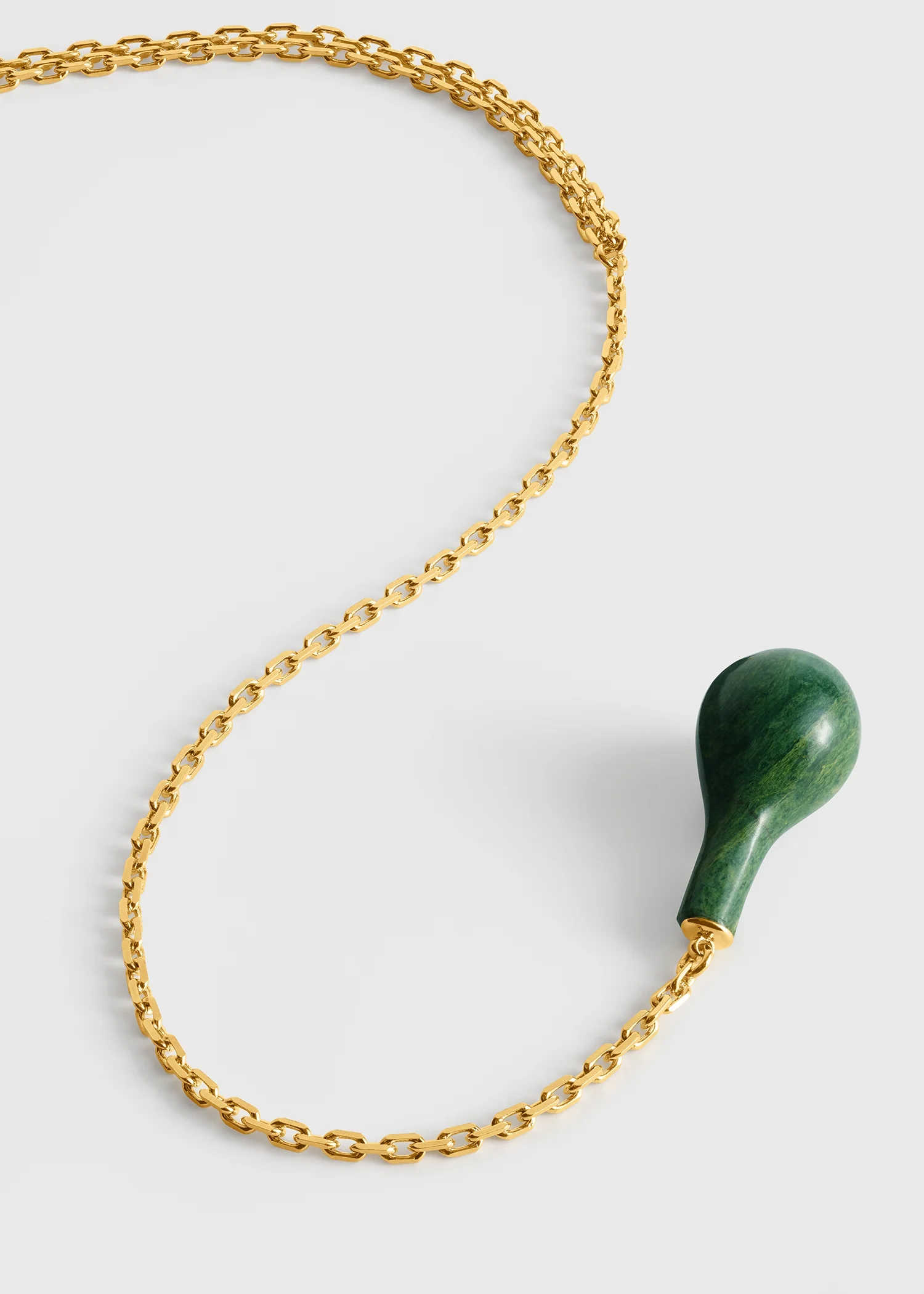 Jade drop necklace dark green/gold - Image 5