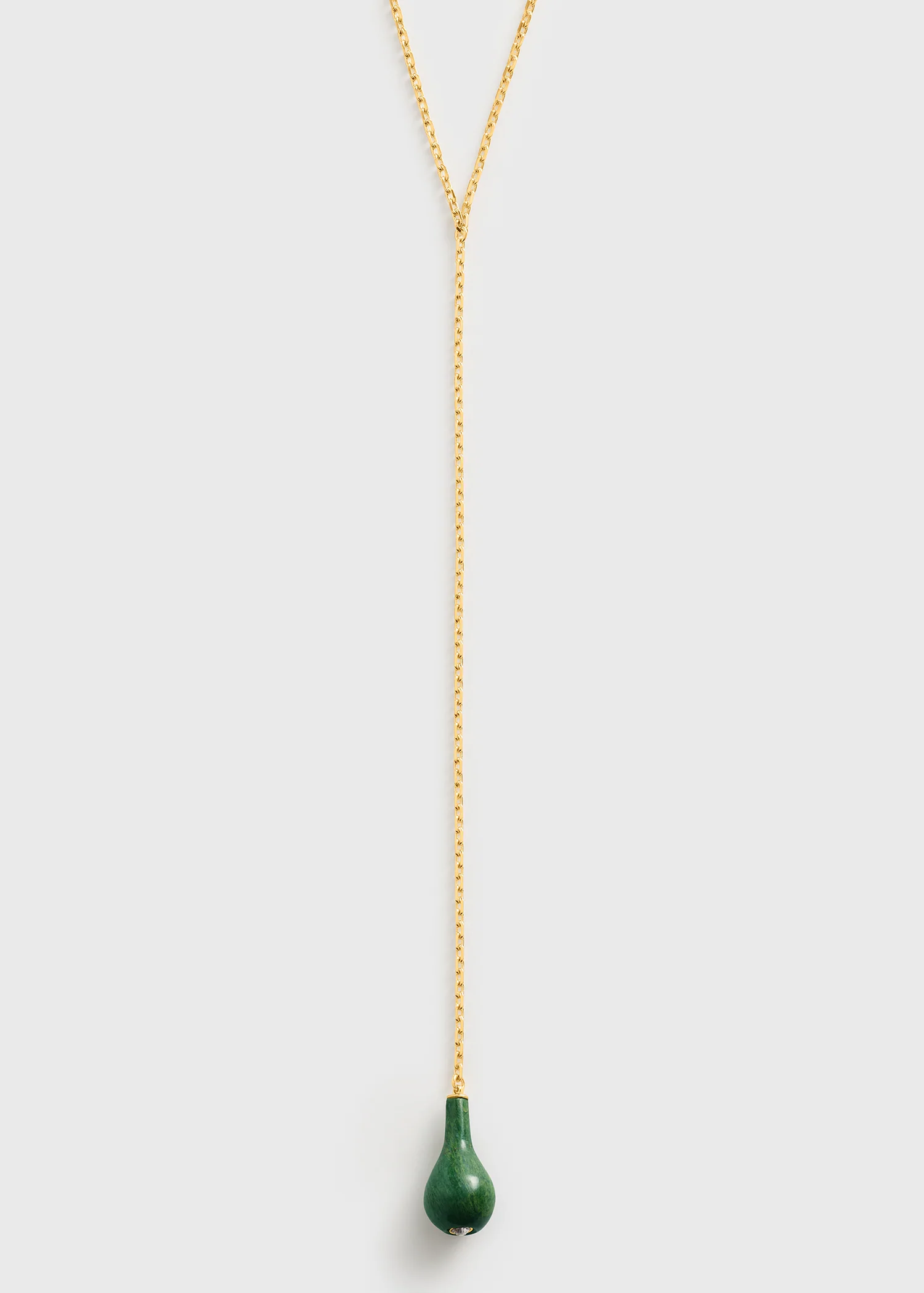 Jade drop necklace dark green/gold - Image 6