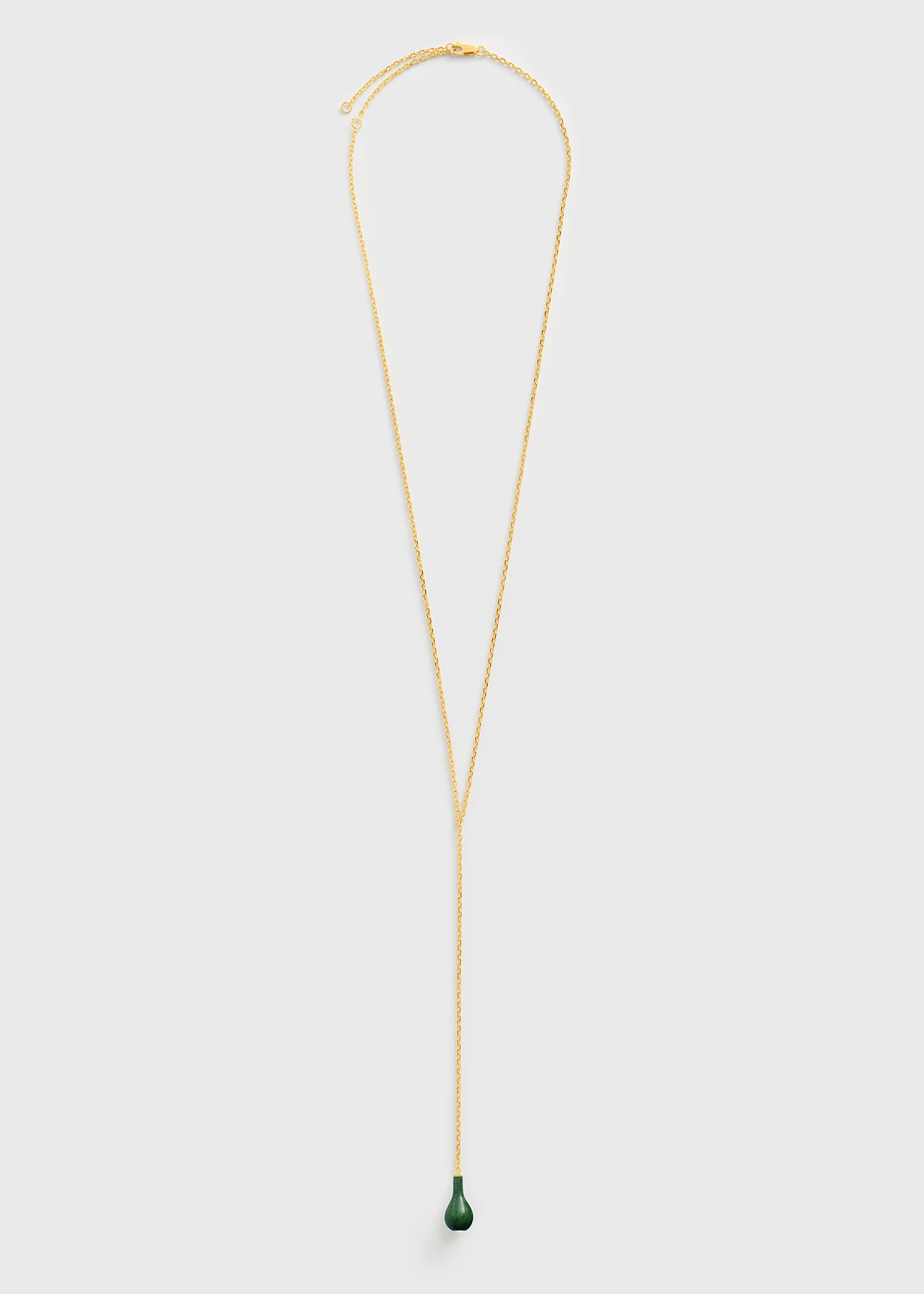 Jade drop necklace dark green/gold - Image 7
