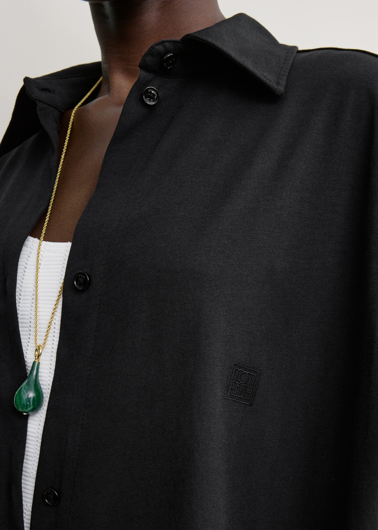 Jersey shirtdress black - Image 5