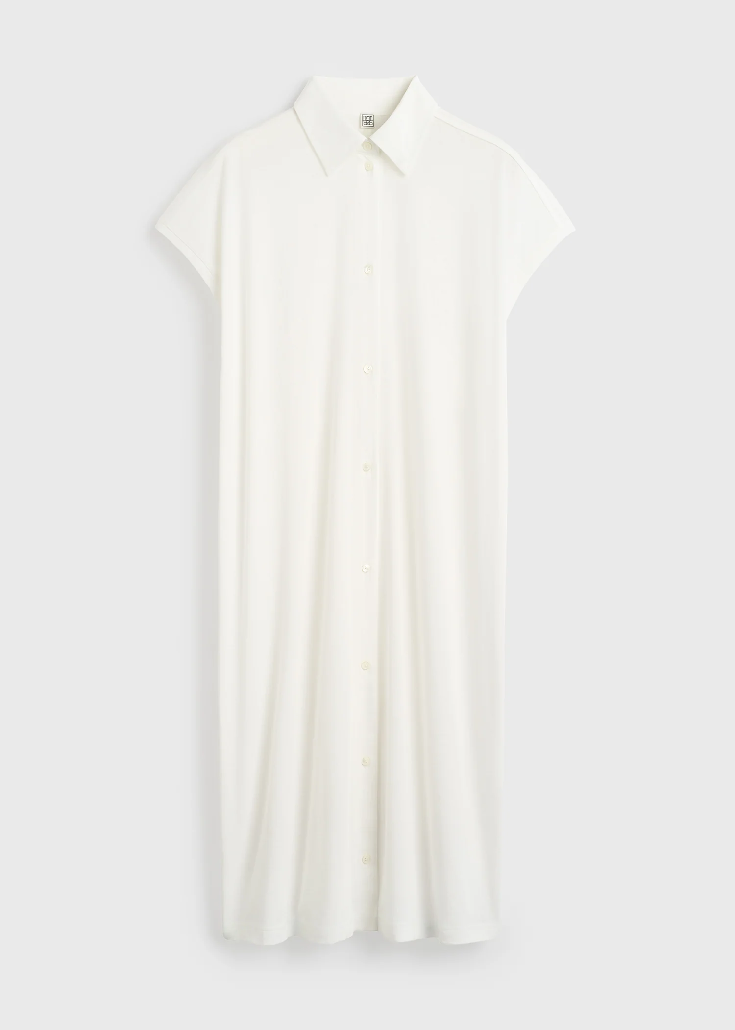 Jersey shirtdress off-white - Image 6