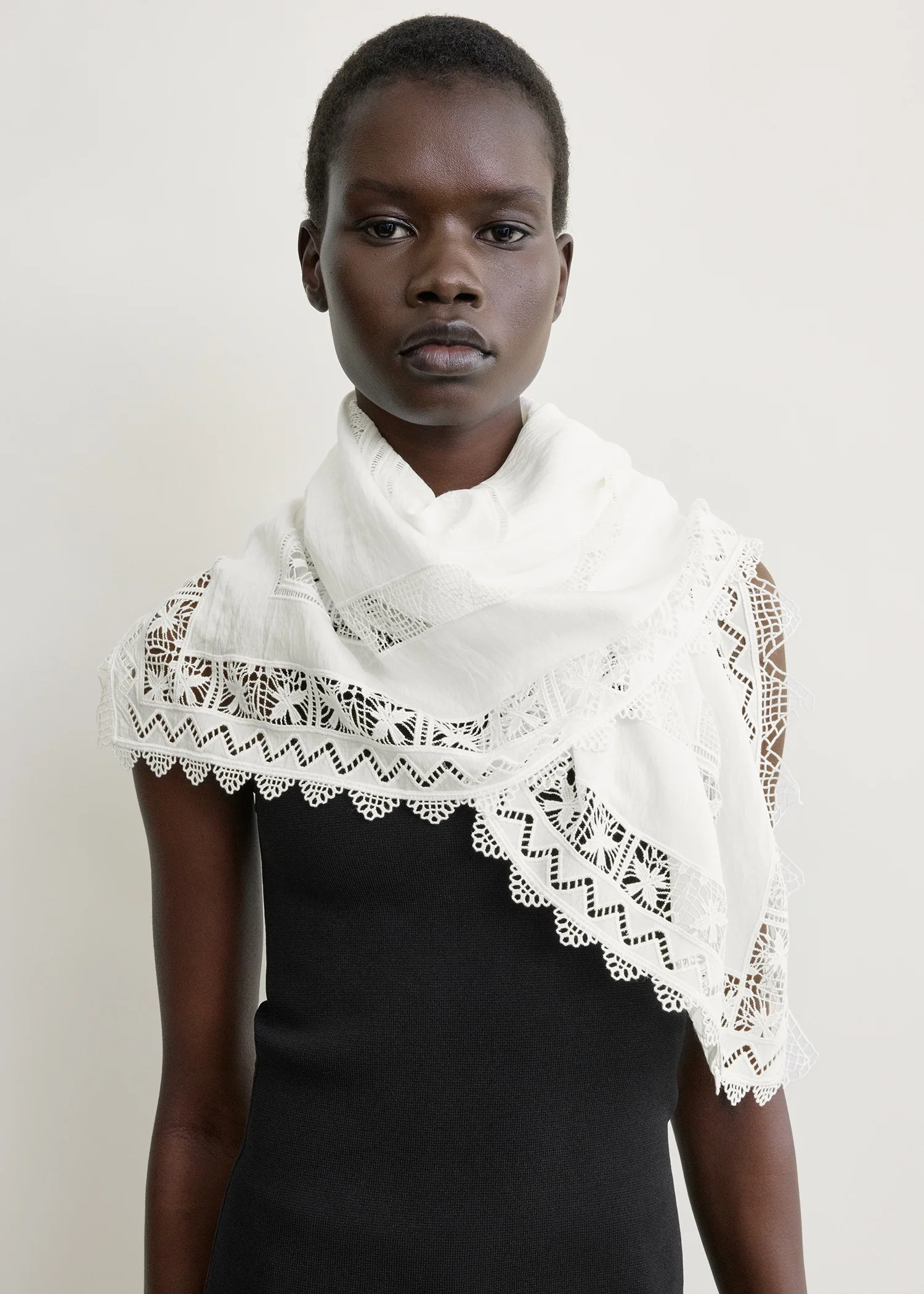 Lace scarf white - Image 3