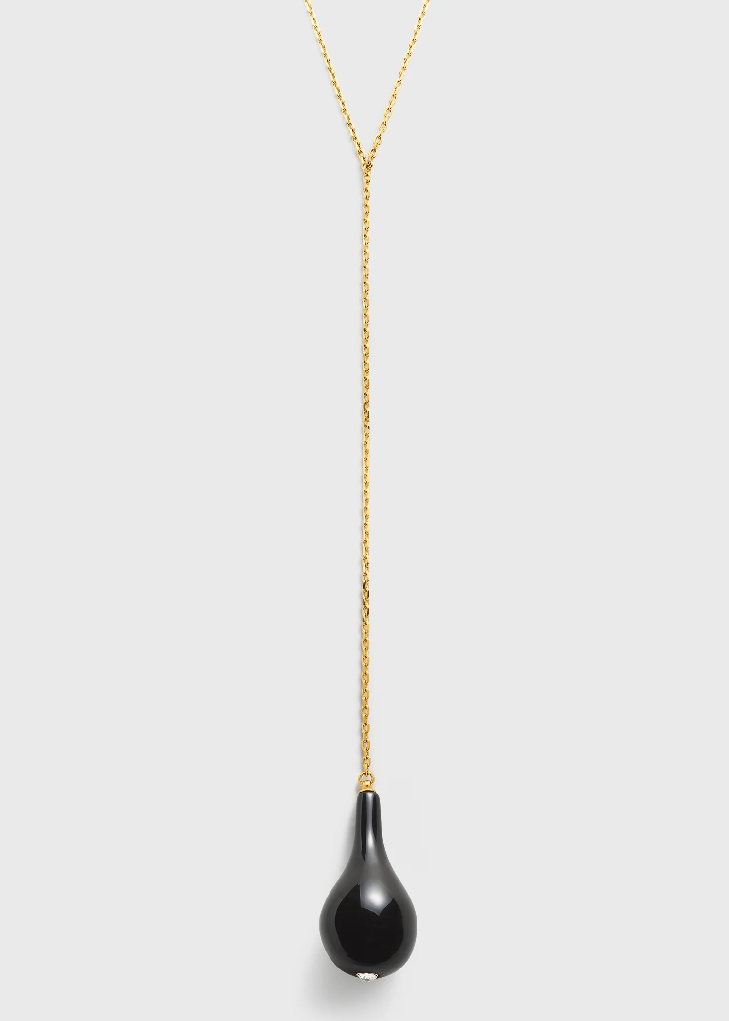 Large onyx drop necklace black/gold - Image 3
