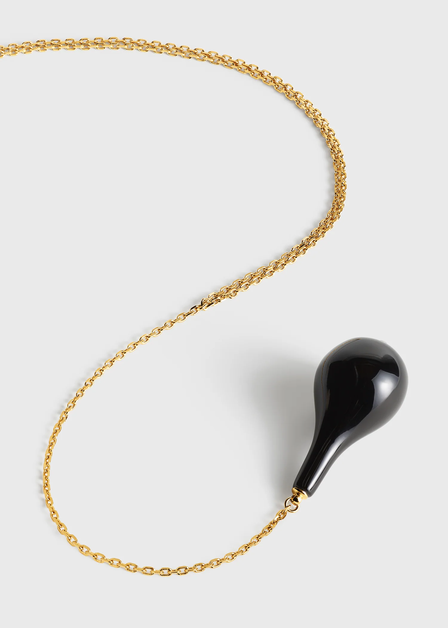 Large onyx drop necklace black/gold - Image 4
