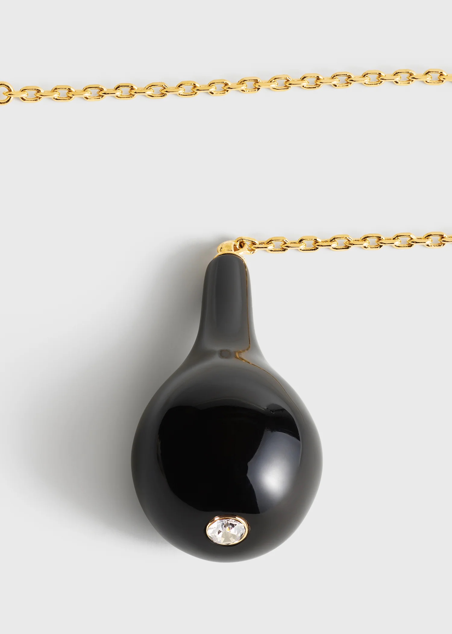 Large onyx drop necklace black/gold - Image 5