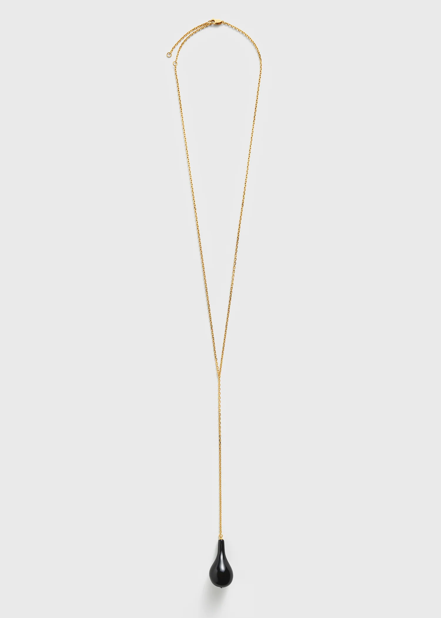 Large onyx drop necklace black/gold - Image 9
