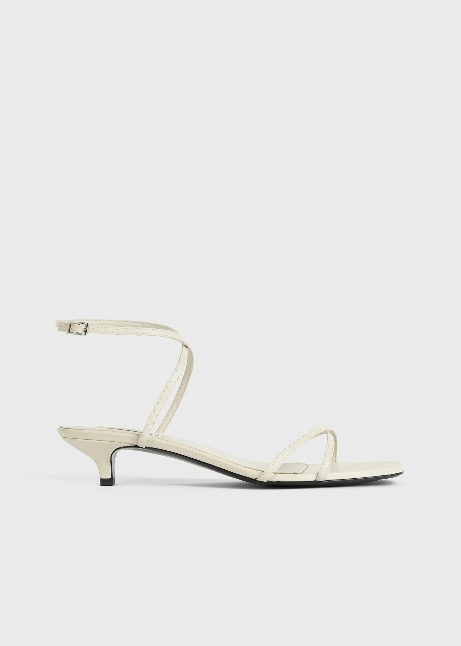 Leather crossover sandals off-white - Image 8