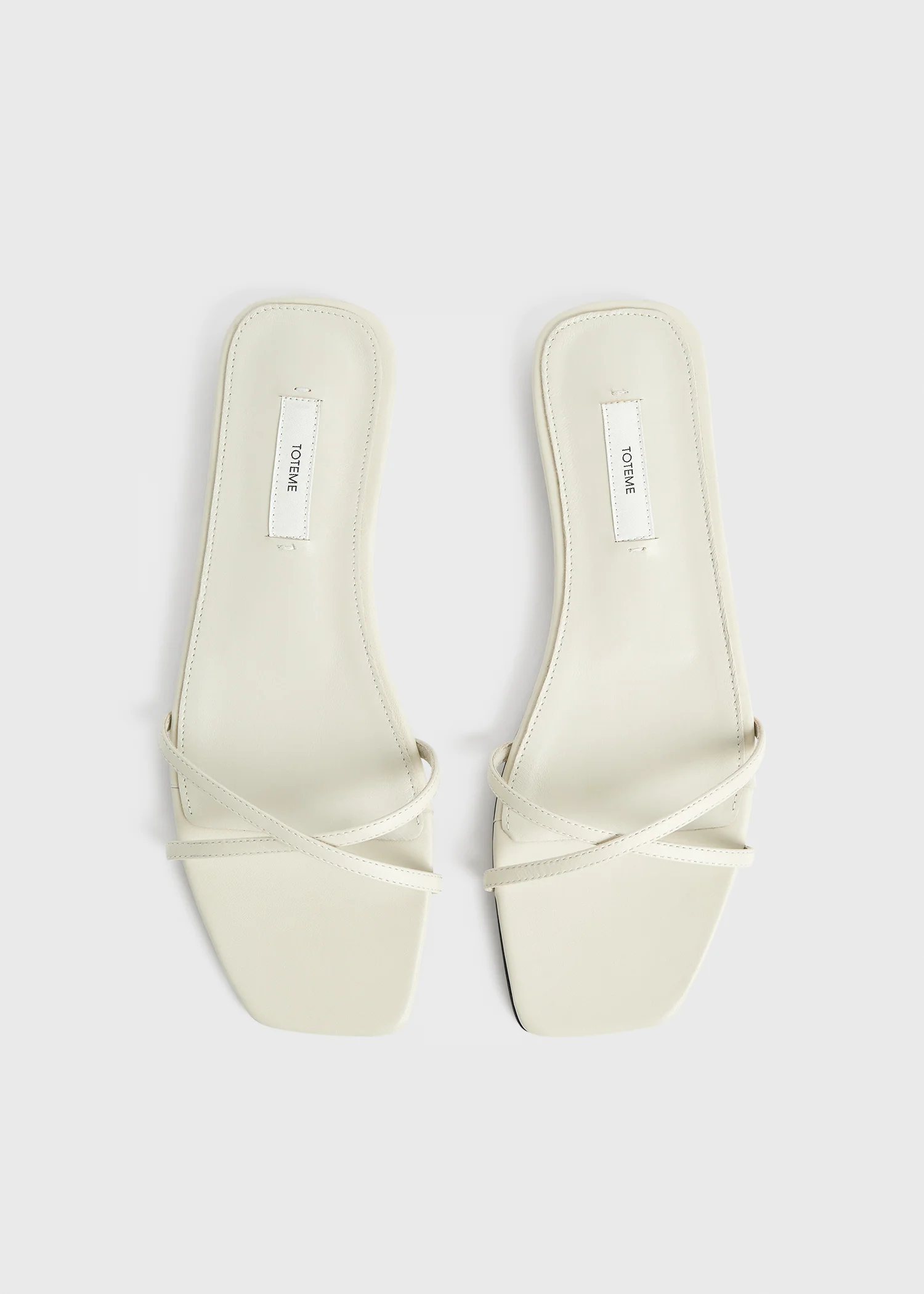 Leather crossover slides off-white - Image 4