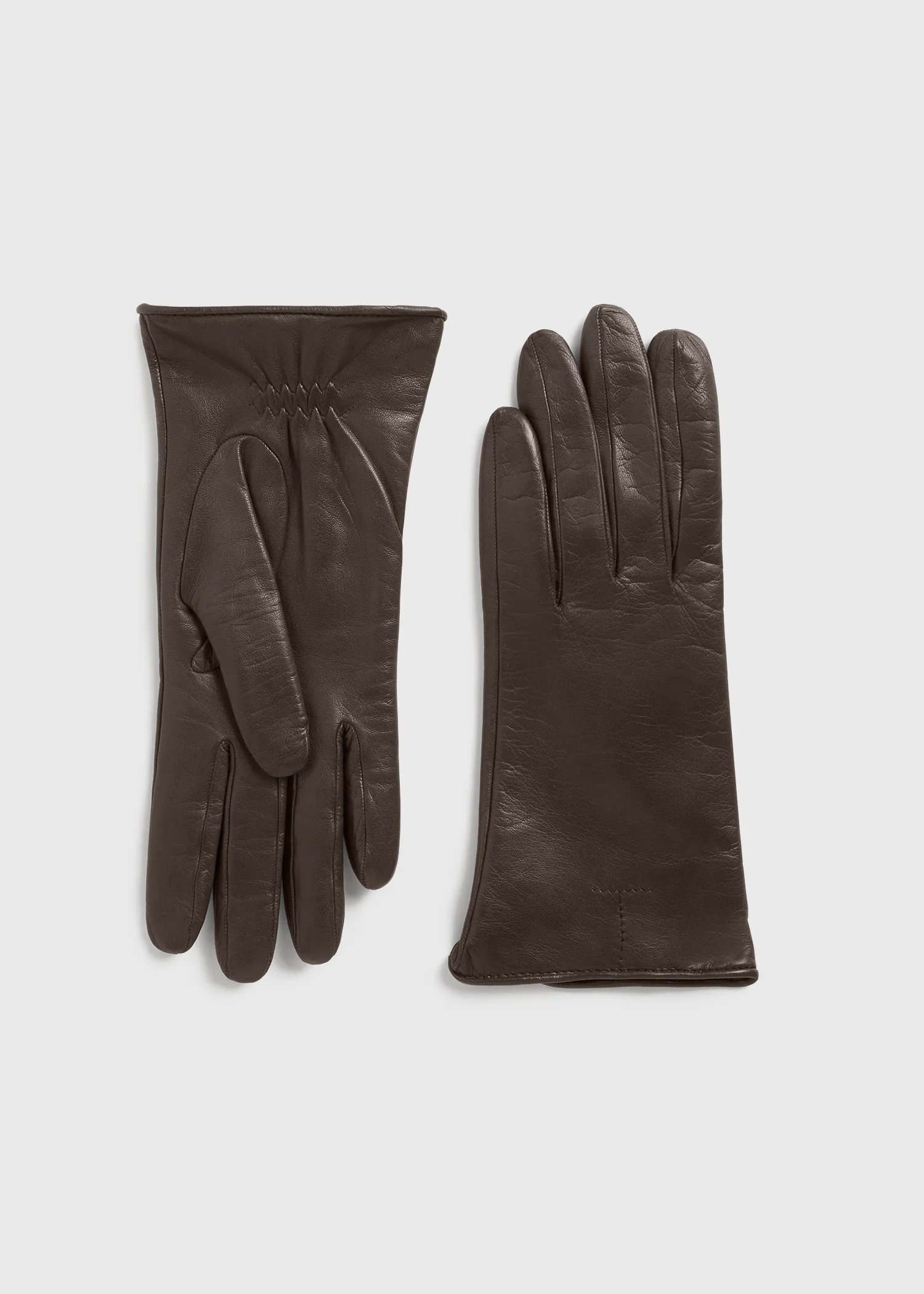 Leather gloves brown - Image 3