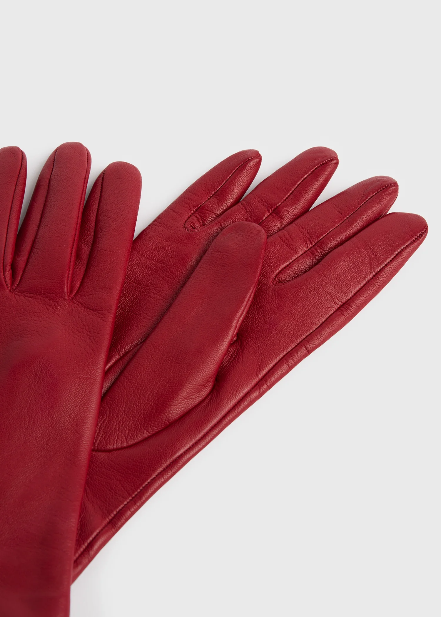 Leather gloves red - Image 4