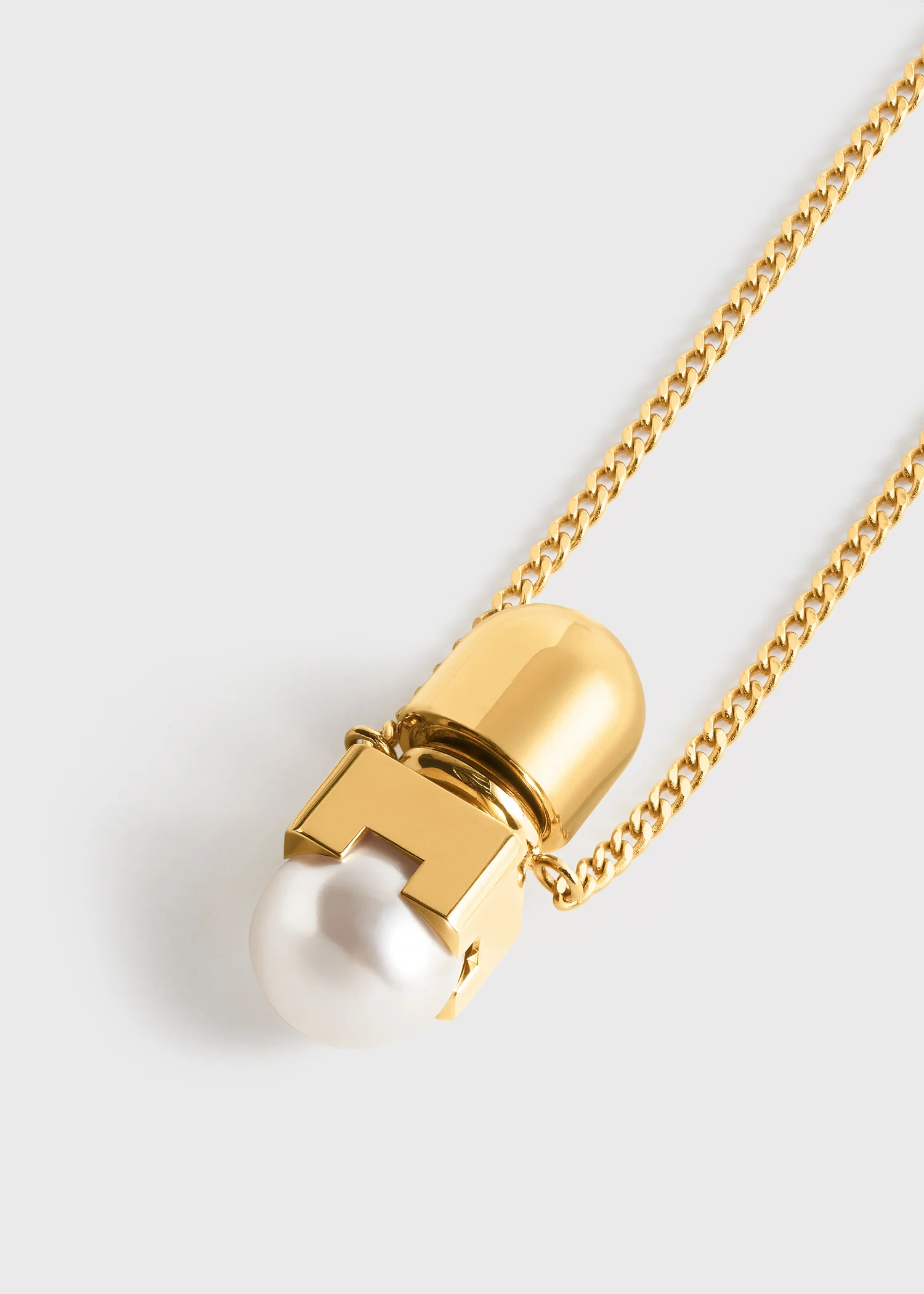 Long faux pearl necklace white - Image 5