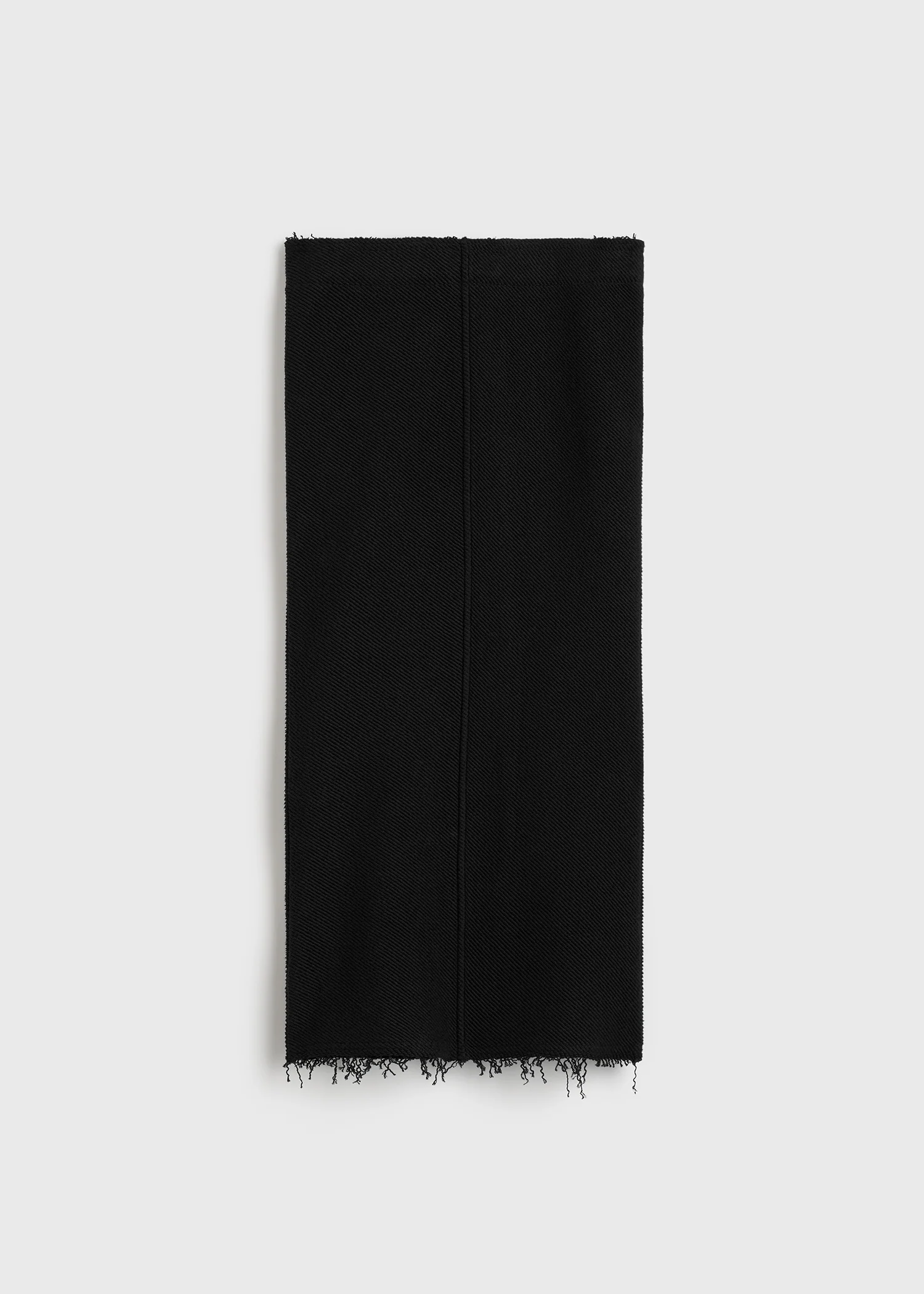Long fringed jersey skirt black - Image 5