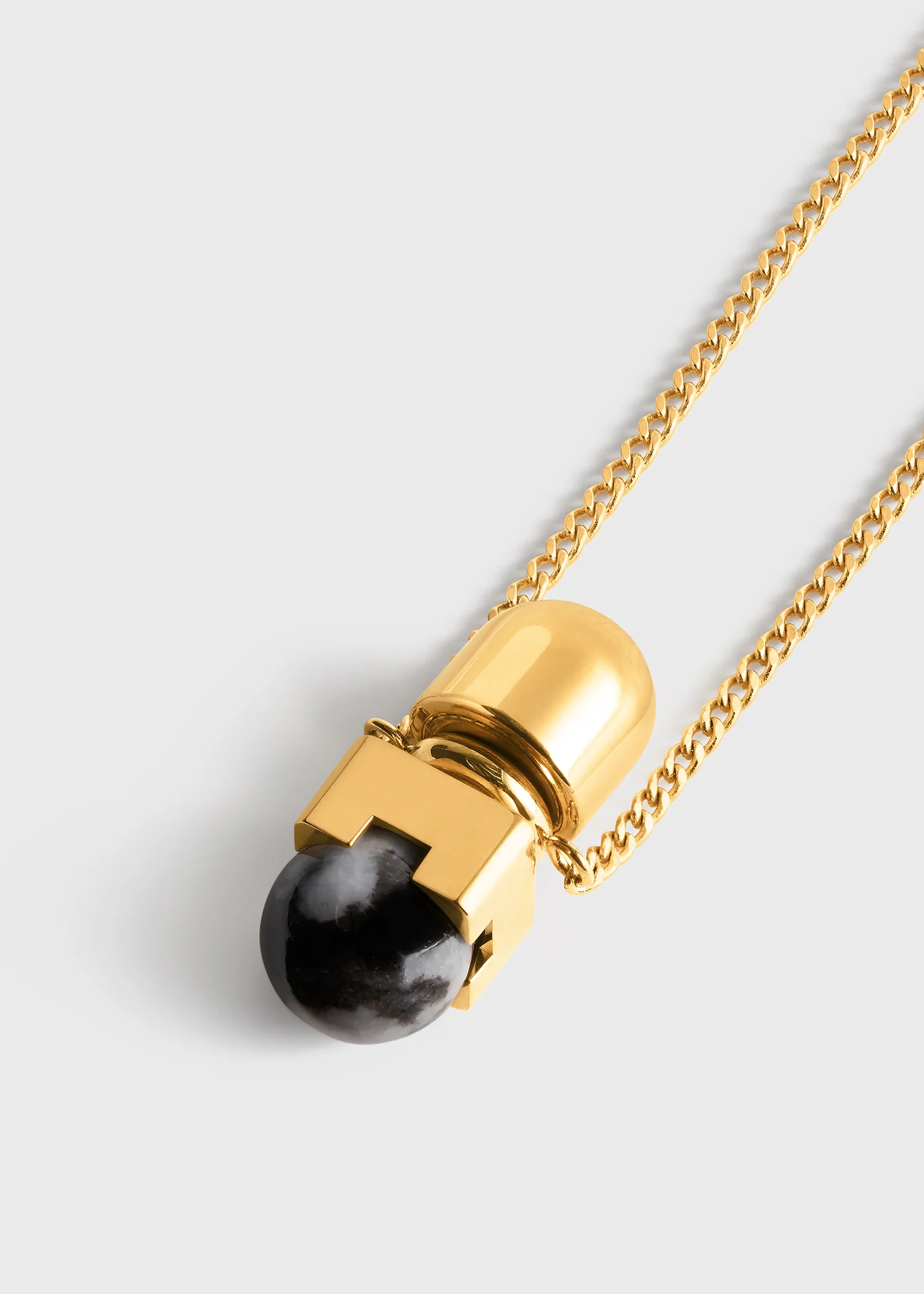 Long jasper necklace black/off white - Image 5