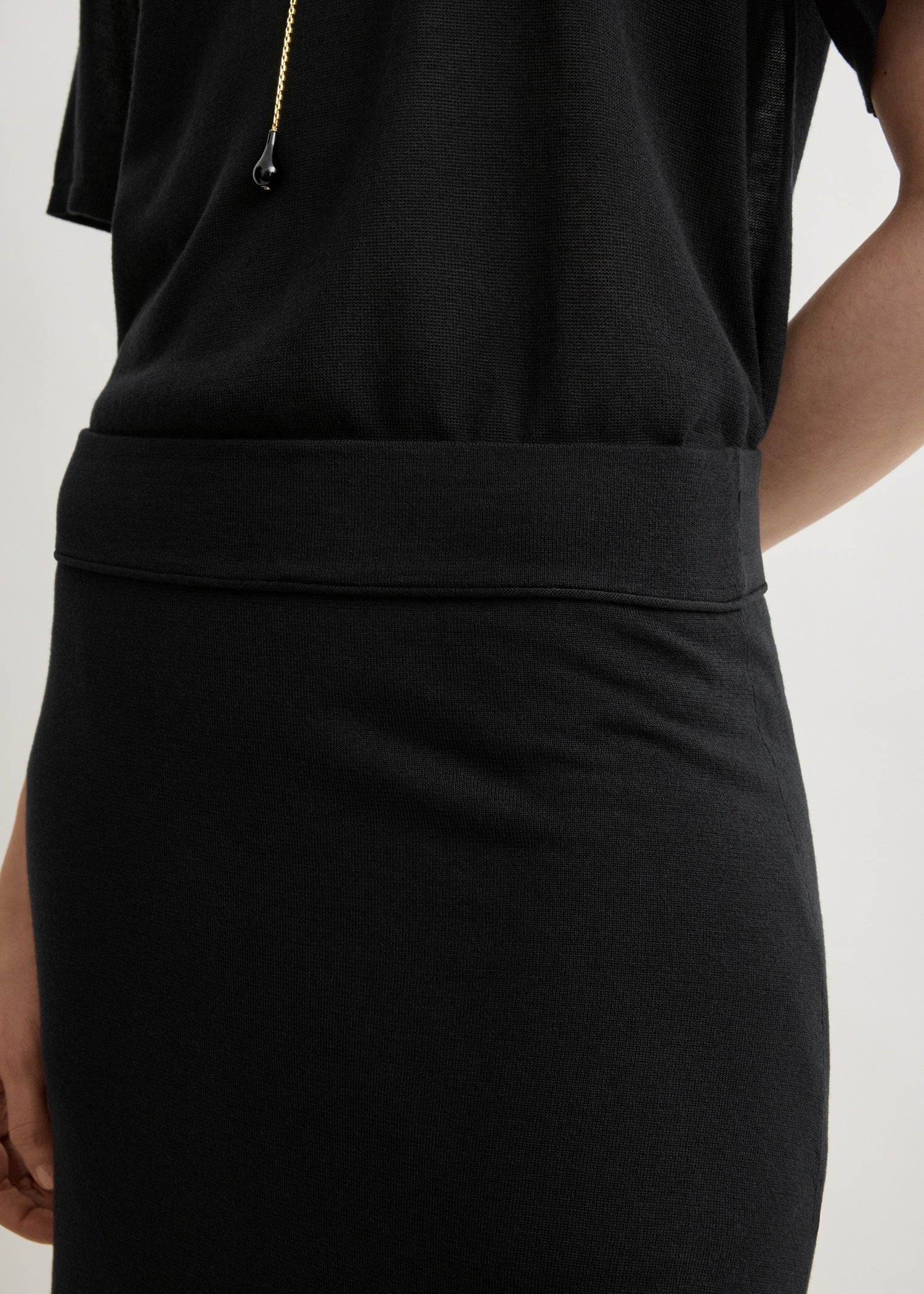 Long knit skirt black - Image 5
