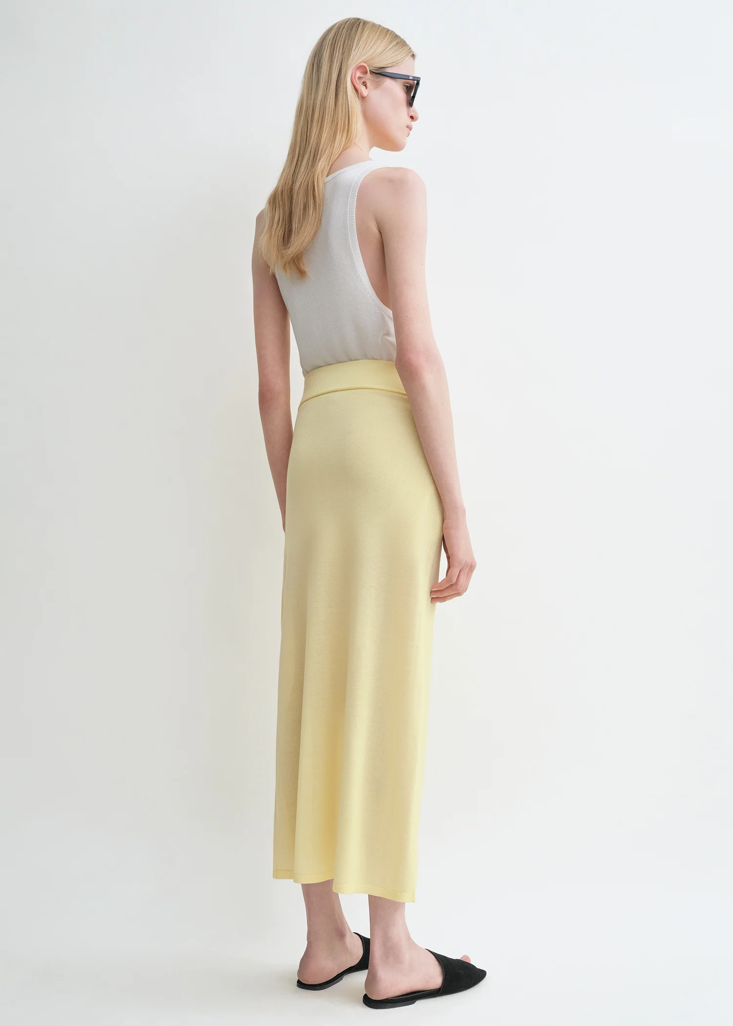 Long knit skirt straw - Image 3