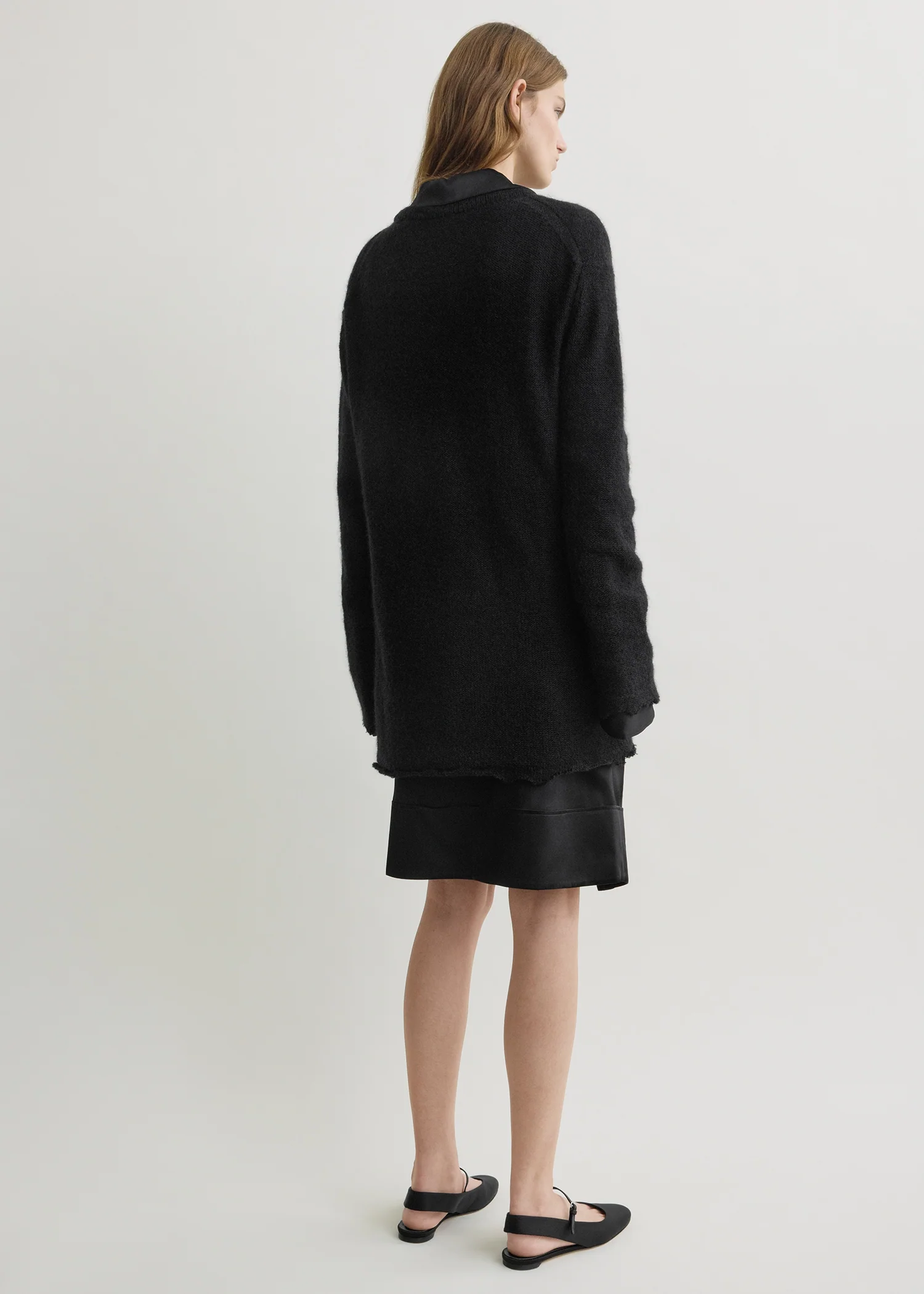 Long open weave knit black - Image 3
