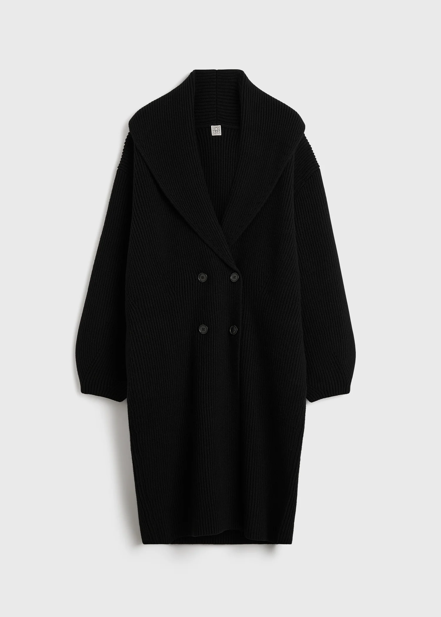 Long shawl-lapel cardigan black - Image 6