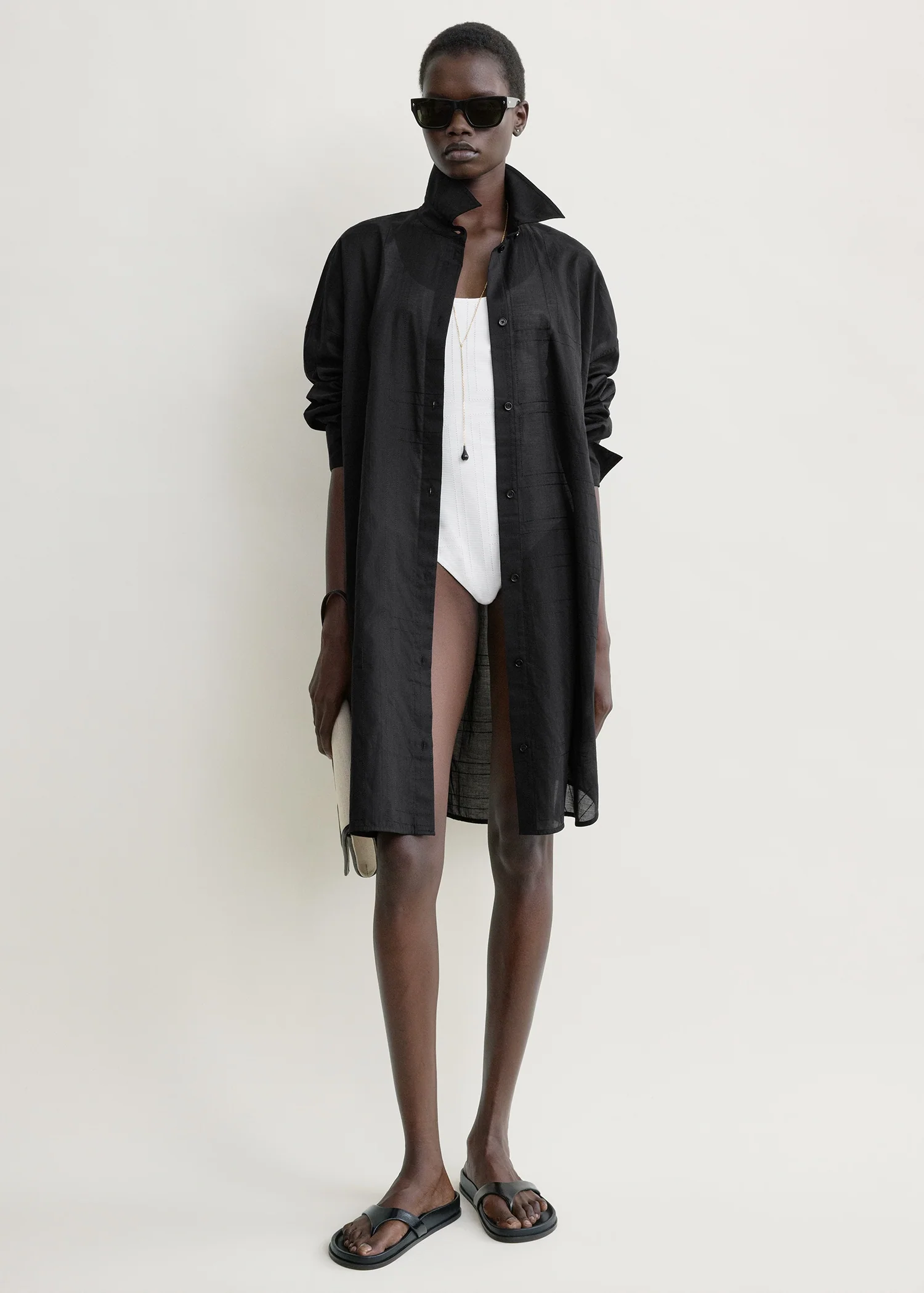 Long summer shirt black