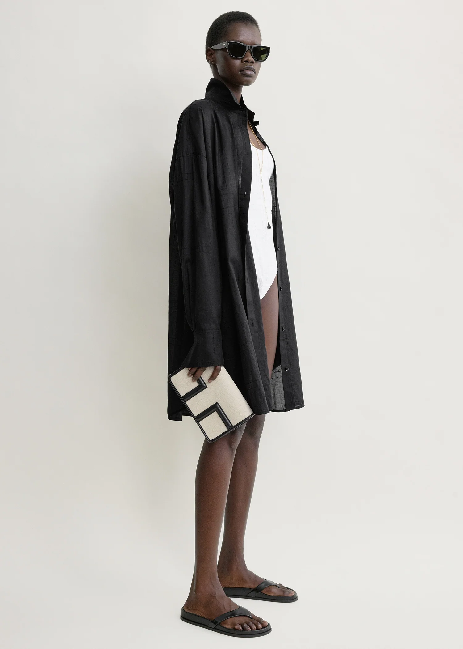 Long summer shirt black - Image 2