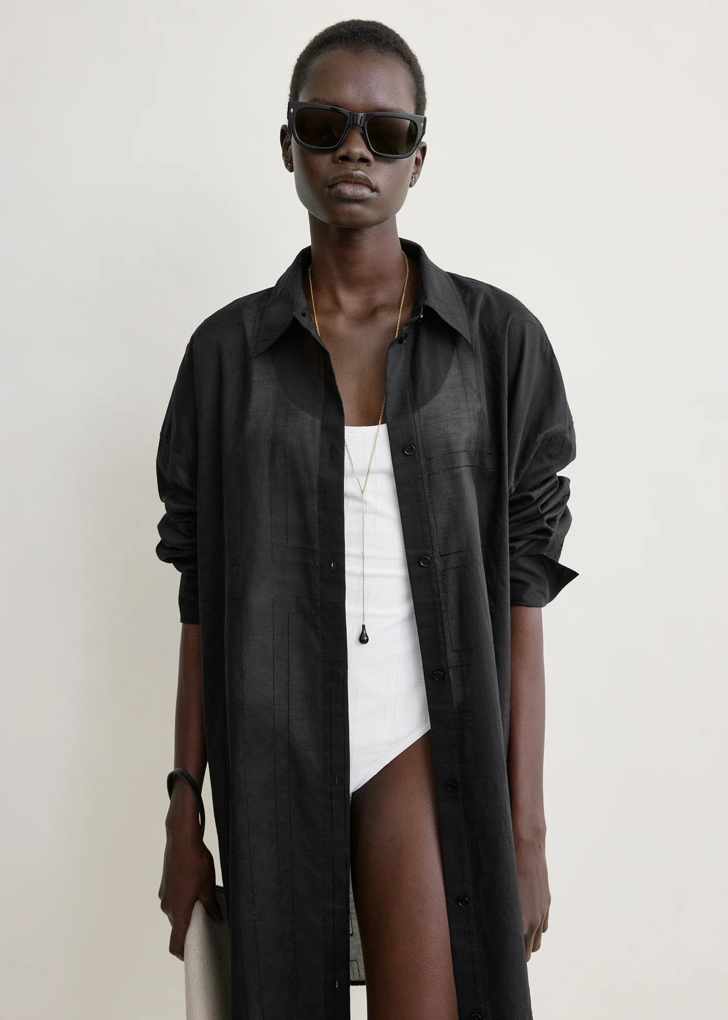 Long summer shirt black - Image 4