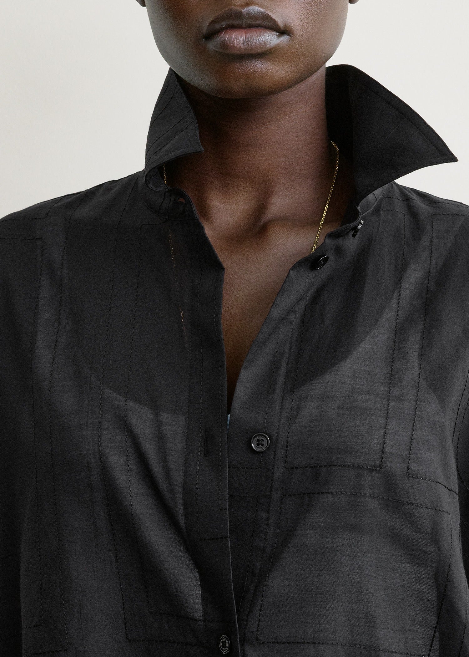 Long summer shirt black - Image 5