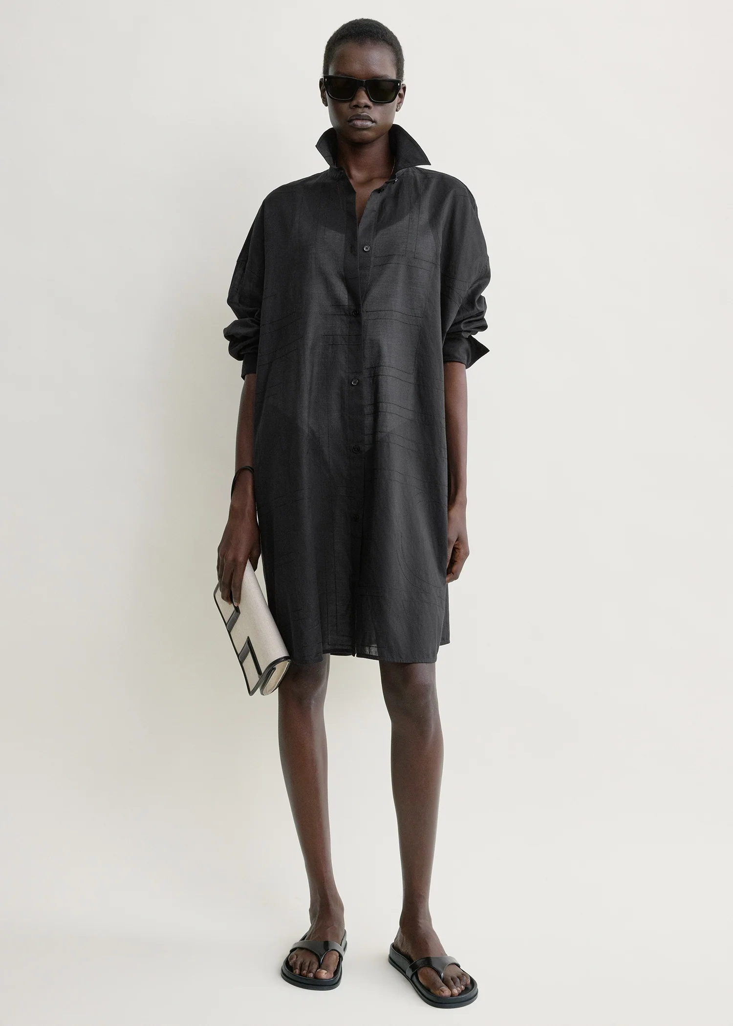 Long summer shirt black - Image 6