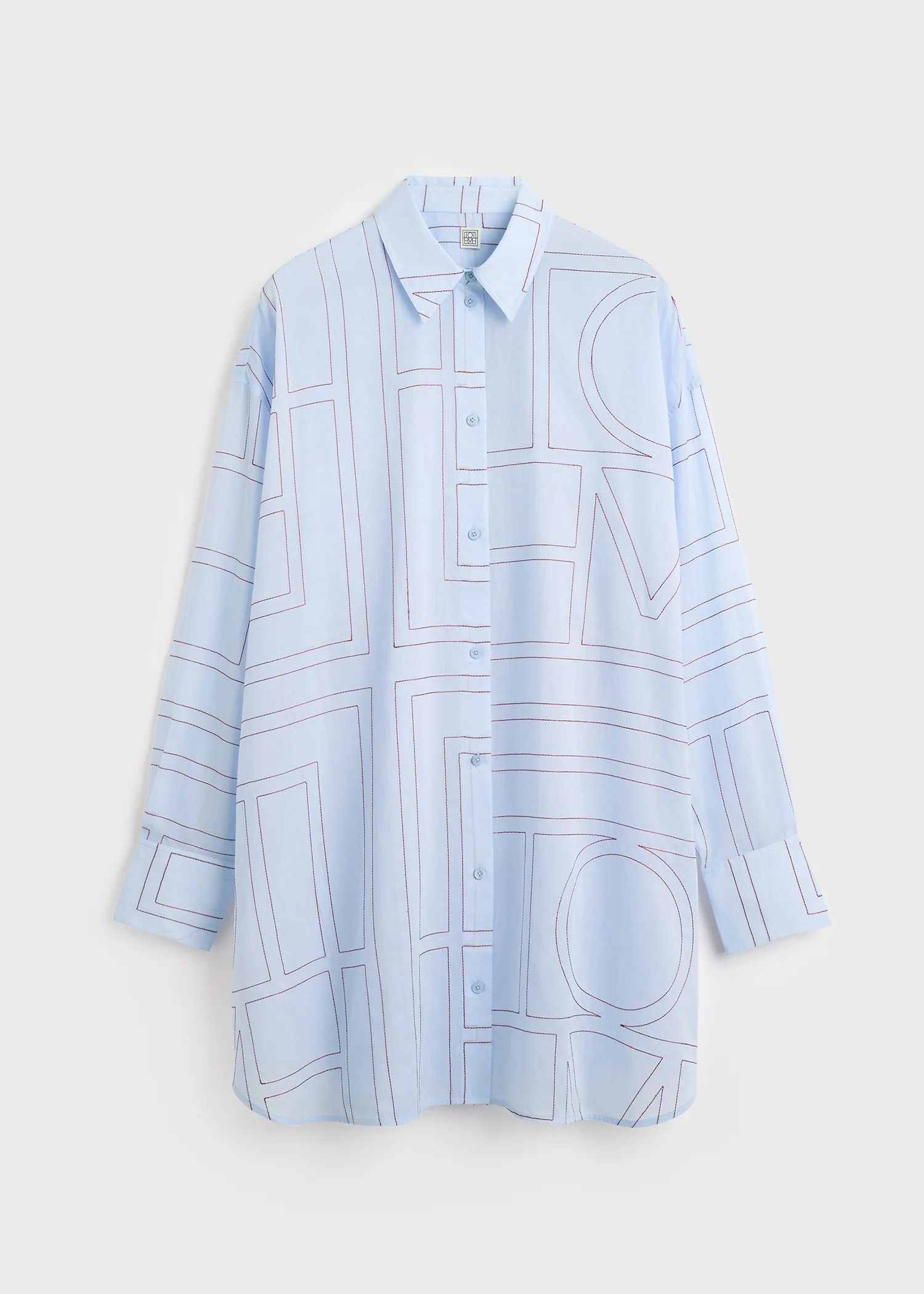 Long summer shirt sky/red - Image 6