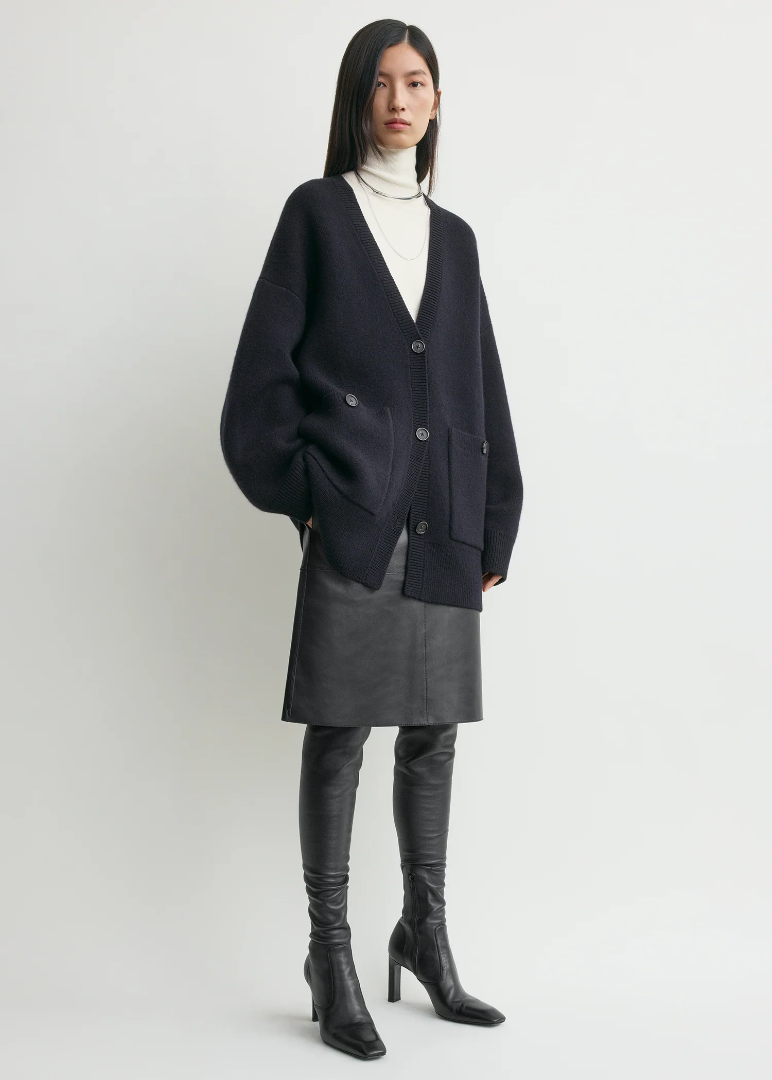 Longline cardigan navy - Image 2