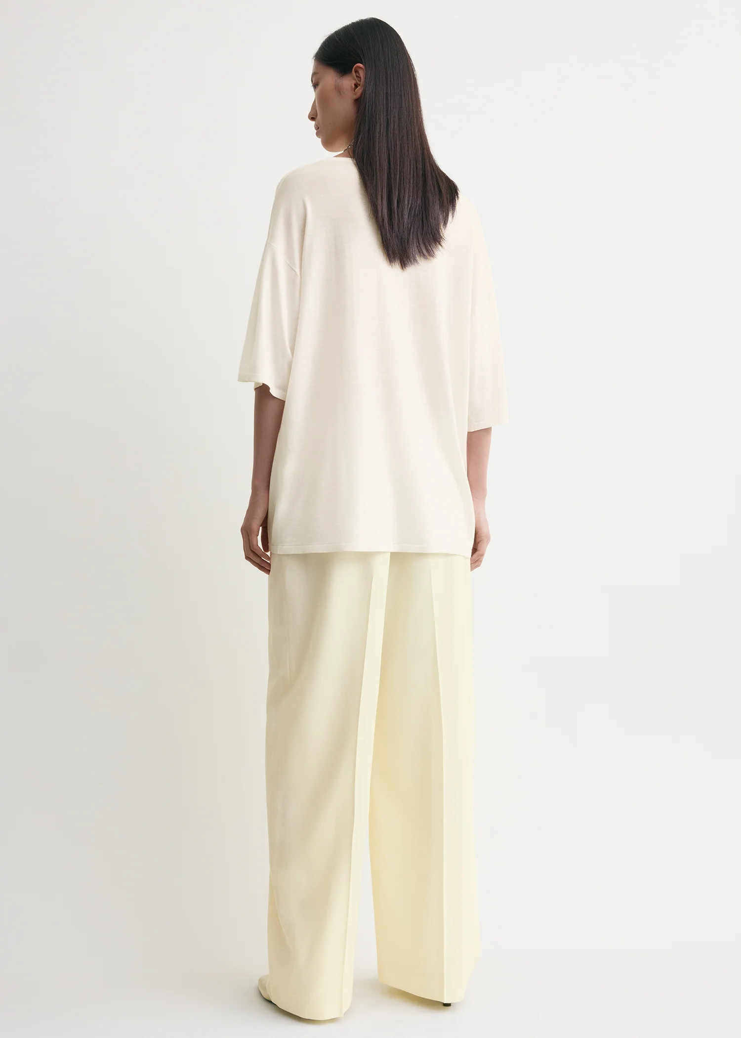 Longline tee knit white - Image 3
