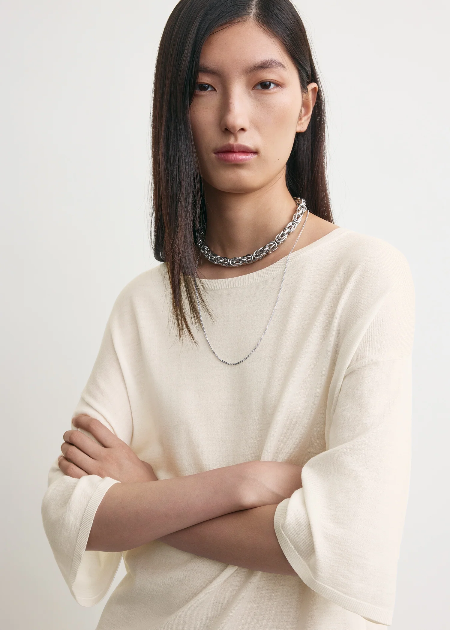 Longline tee knit white - Image 4