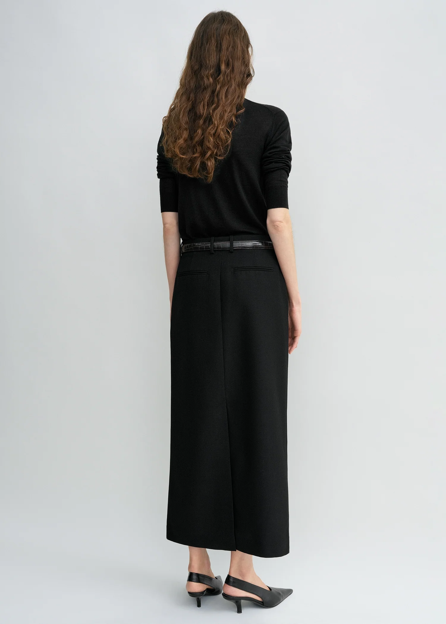 Low-waist straight skirt black petite - Image 3