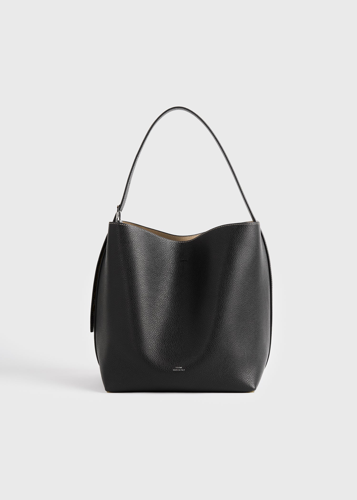 Medium belted grained-leather tote black - Image 8