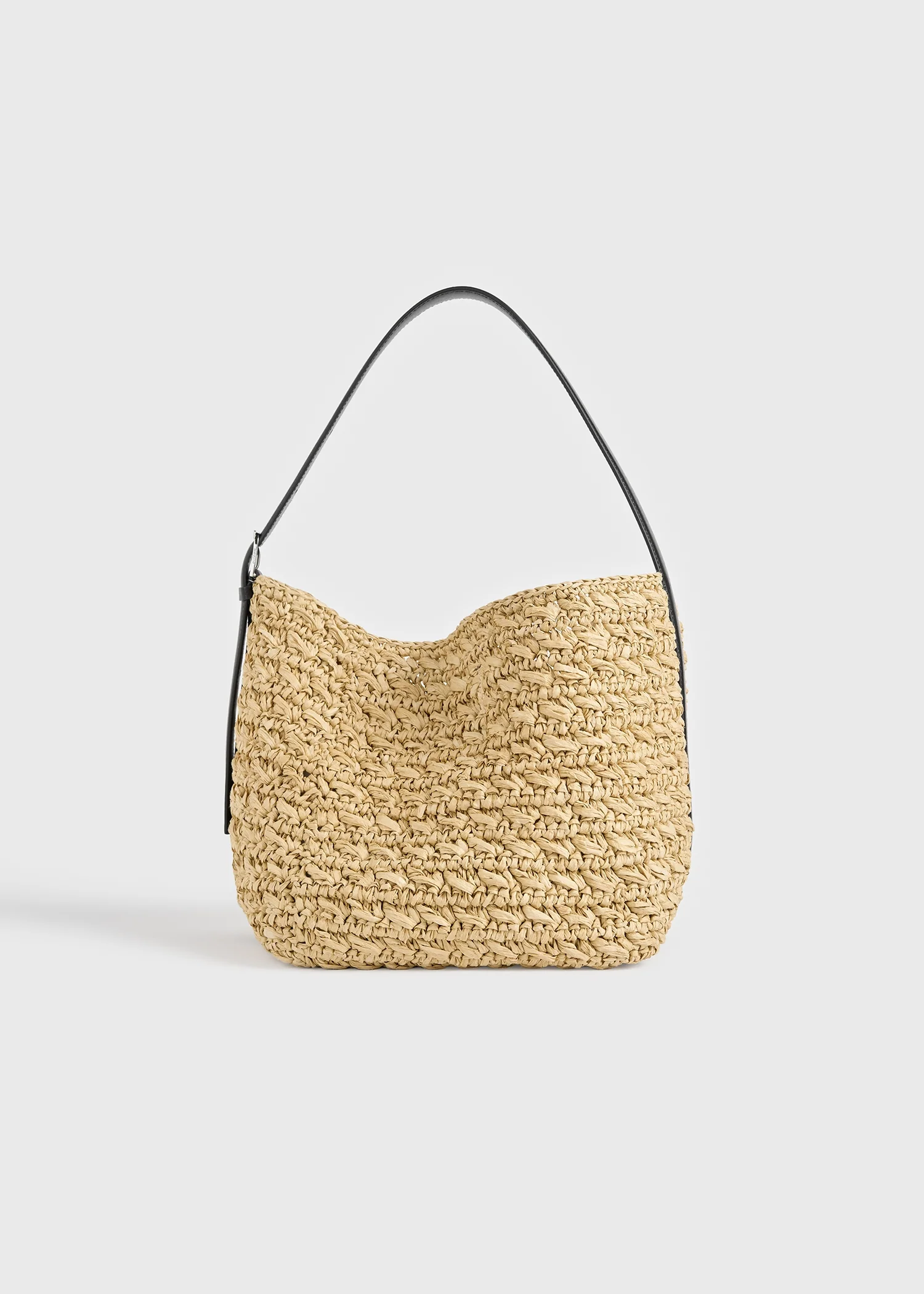 Medium belted paper raffia tote natural - Image 8