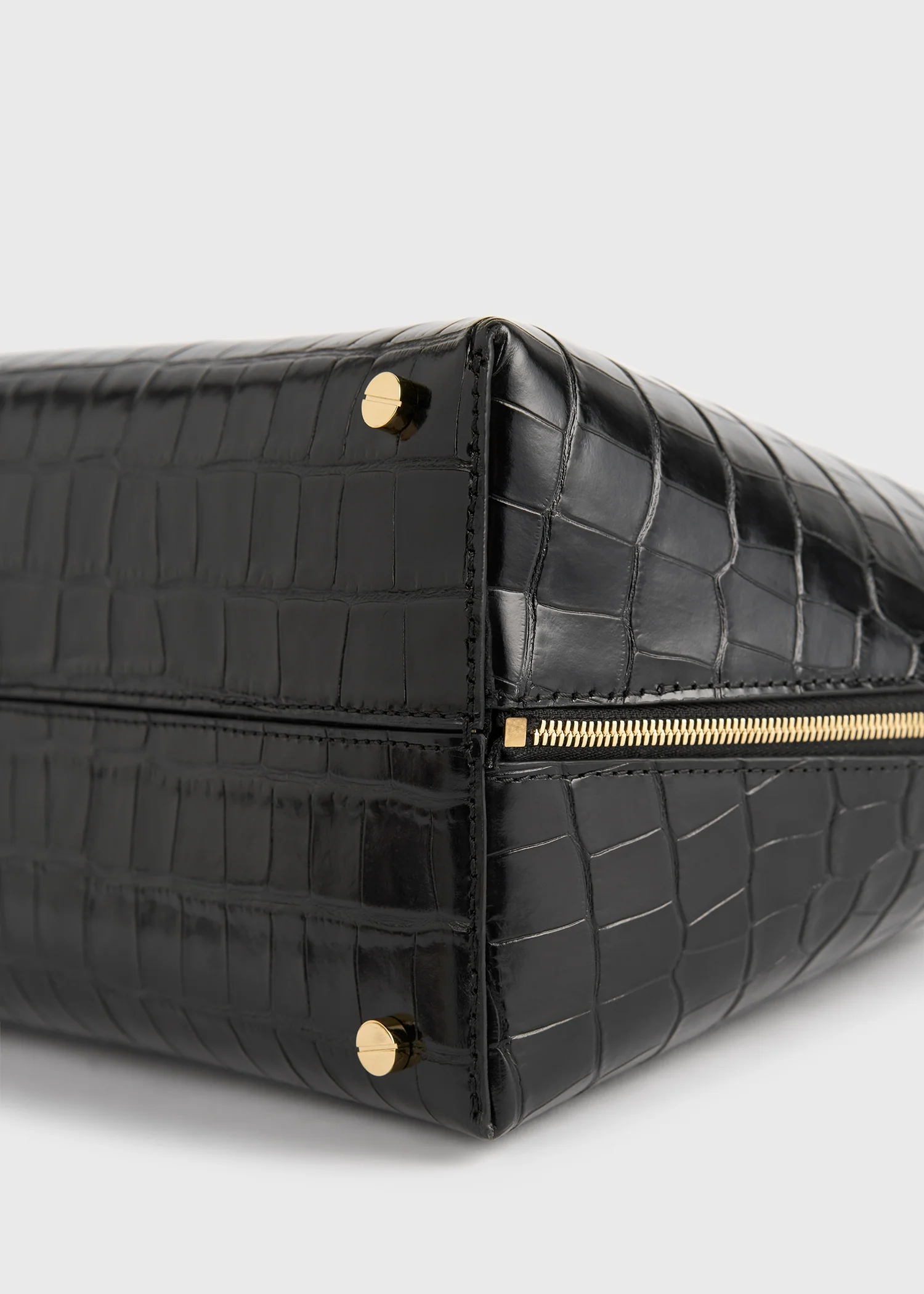 Medium croco-embossed day tote black - Image 7