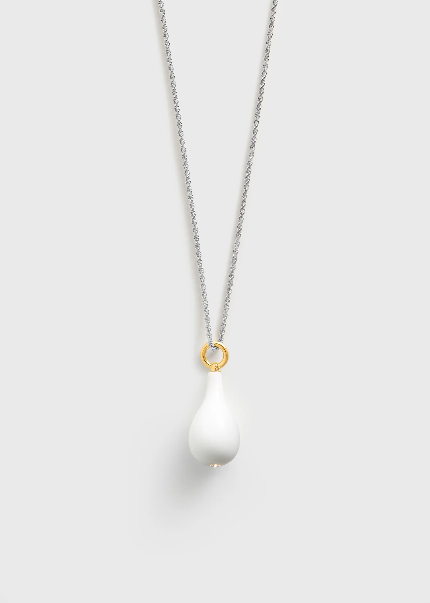 Medium crystal drop necklace white/gold/silver - Image 3