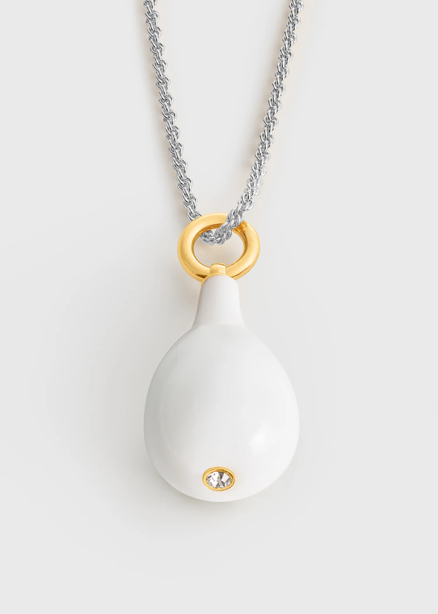 Medium crystal drop necklace white/gold/silver - Image 4