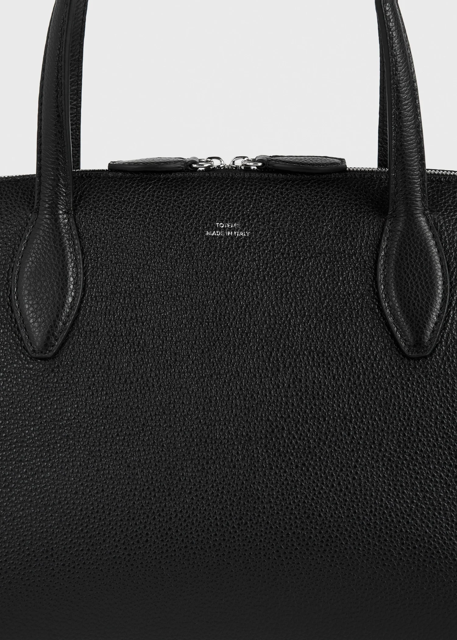 Medium grained-leather day tote black - Image 5