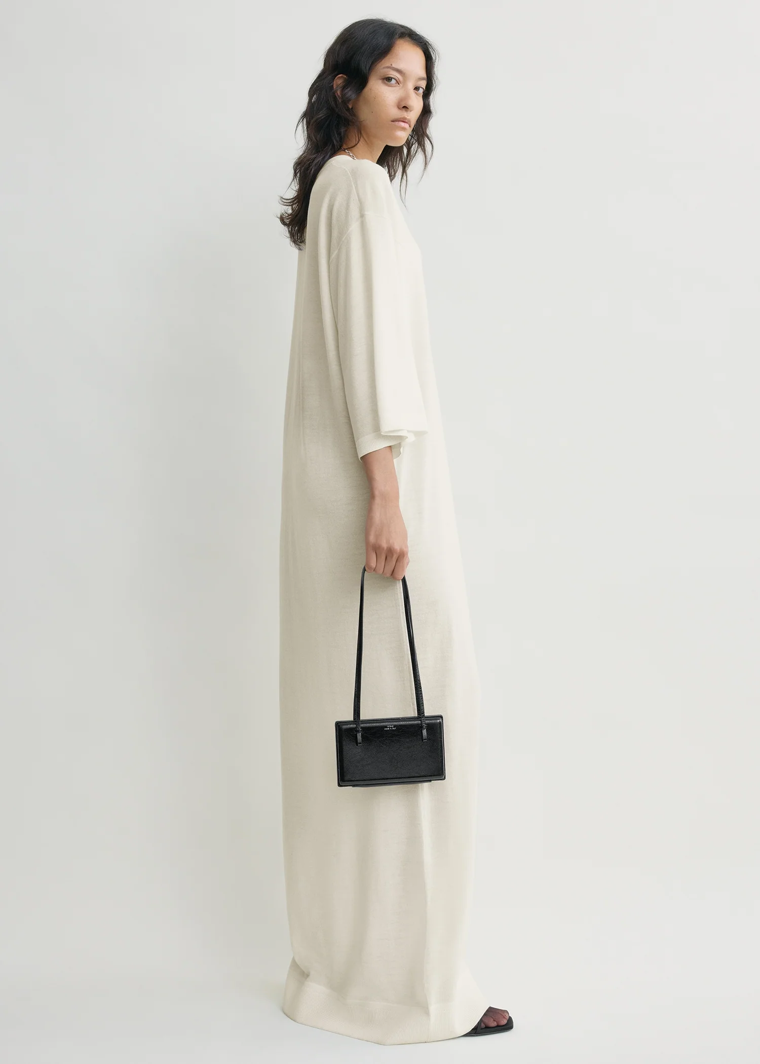 Merino knit tee dress ecru petite - Image 2