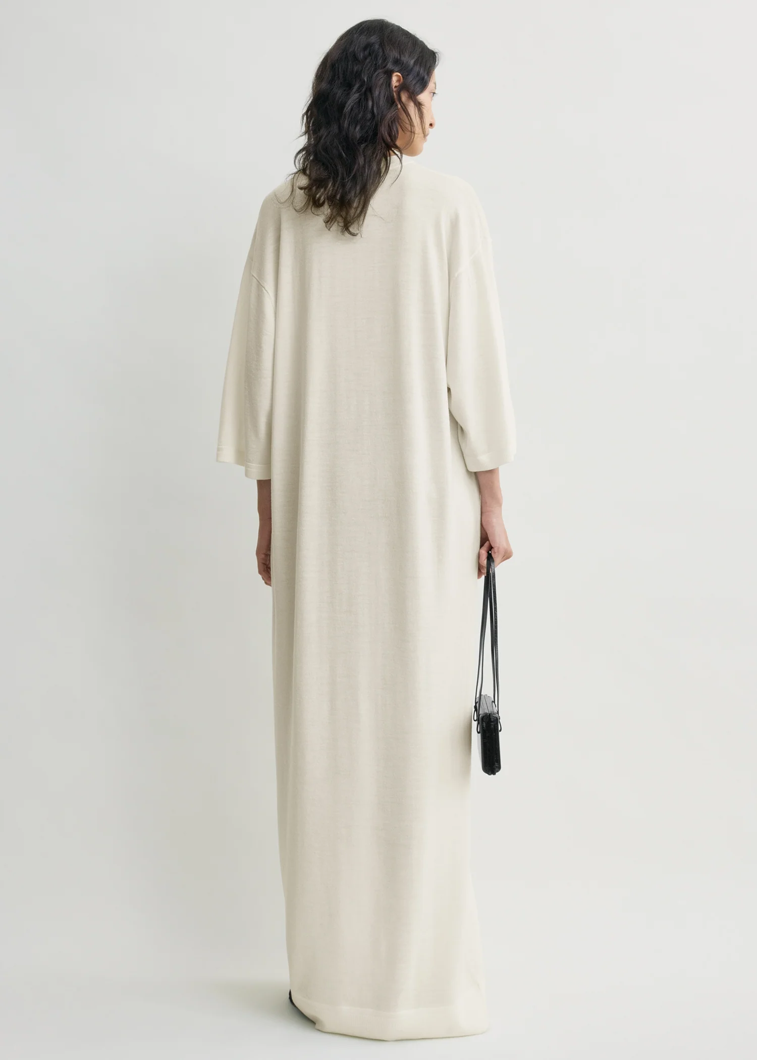 Merino knit tee dress ecru - Image 3