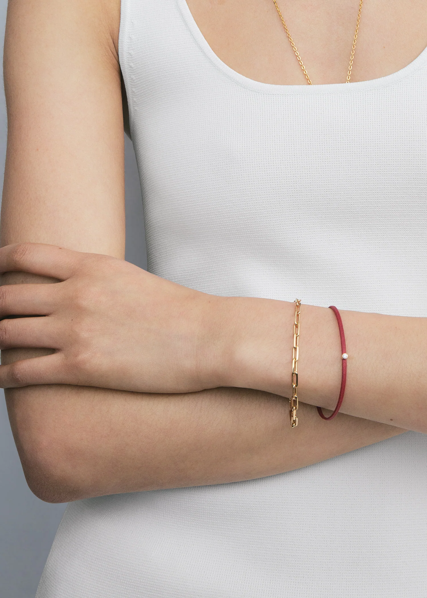 Mini diamond bracelet red/gold - Image 2