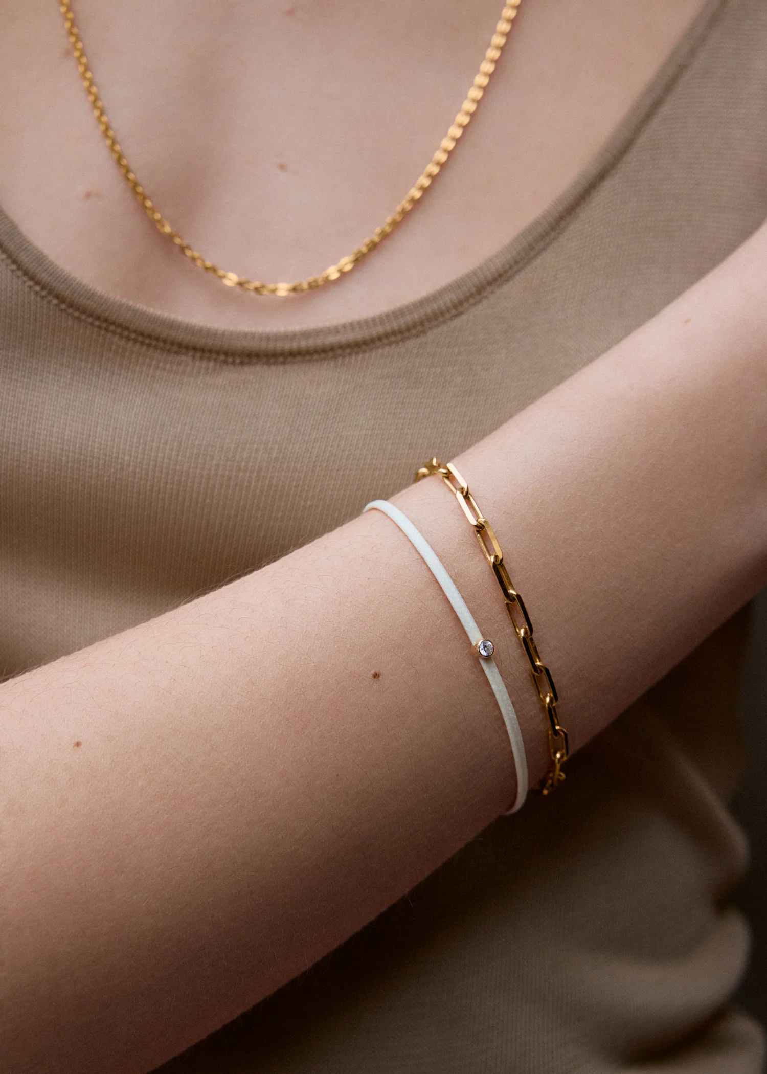 Mini diamond bracelet white/gold - Image 3