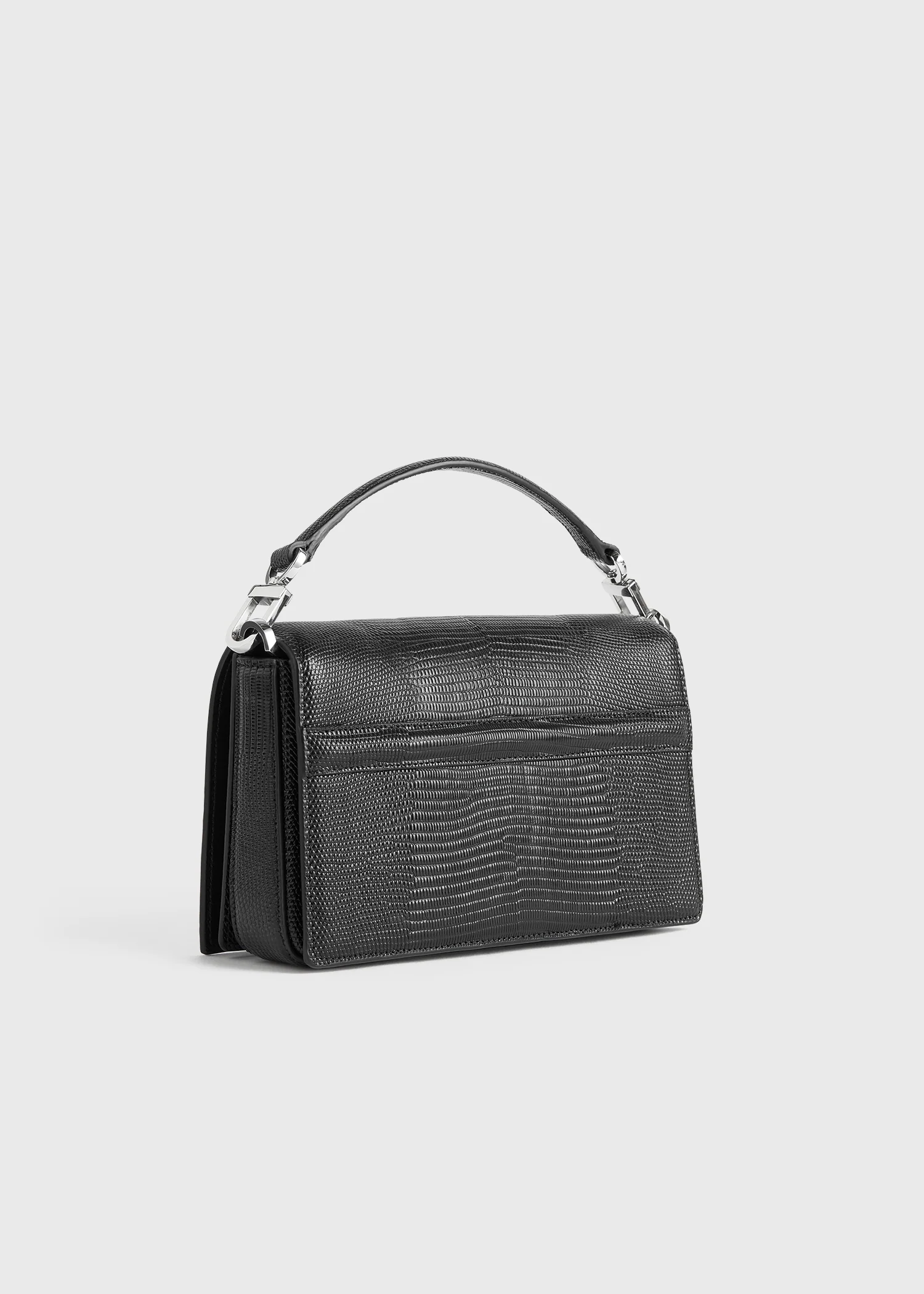 Mini T-flap lizard-embossed bag black - Image 4